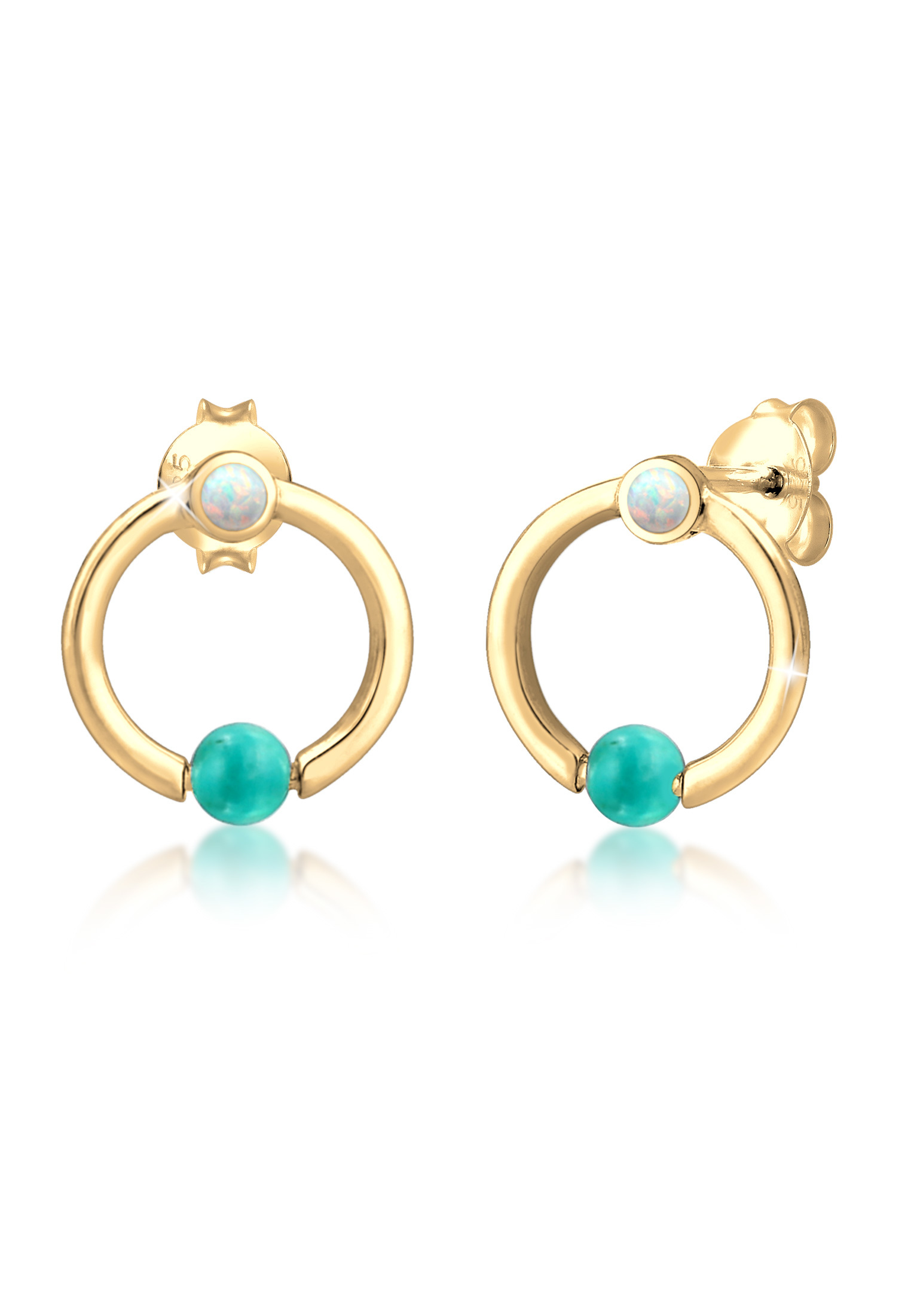 Ohrstecker | Opal ( Weiß ) | 925er Sterling Silber