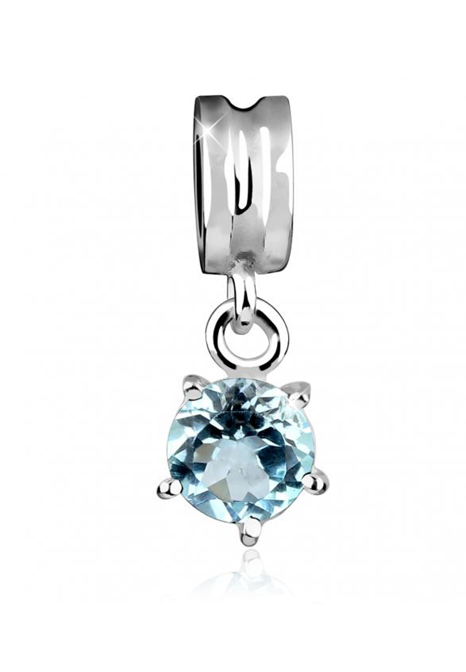 Charm Bead | Topas ( Hellblau ) | 925er Sterling Silber