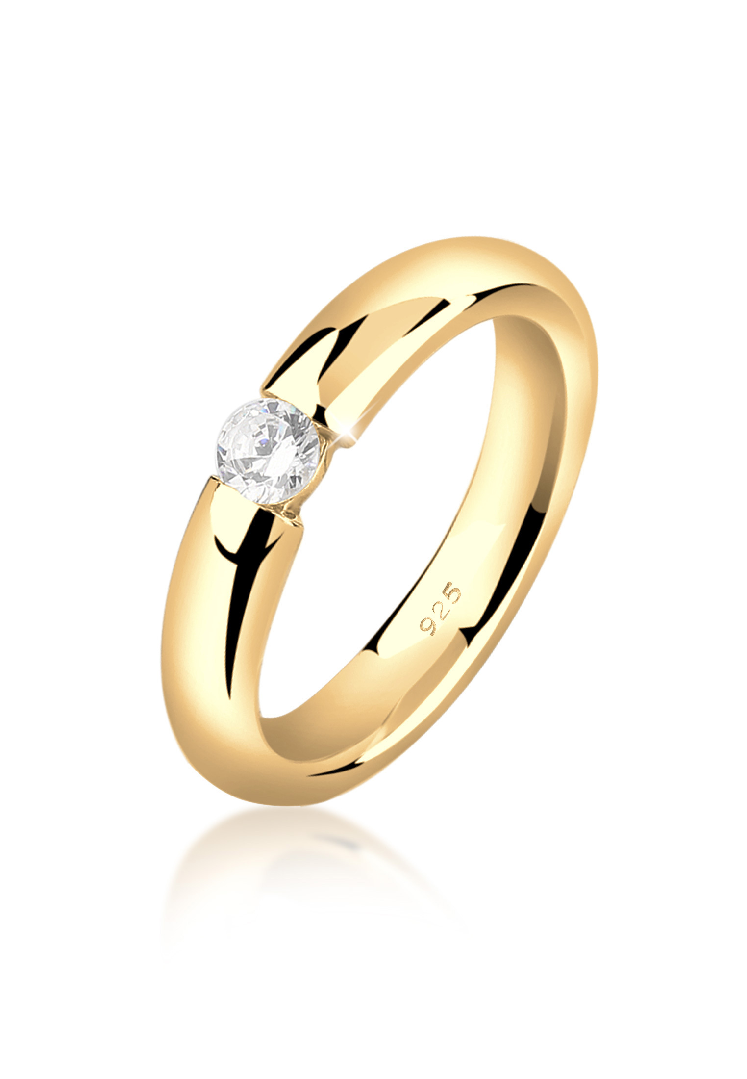 Solitär-Ring | Zirkonia ( Weiß ) | 925er Sterling Silber