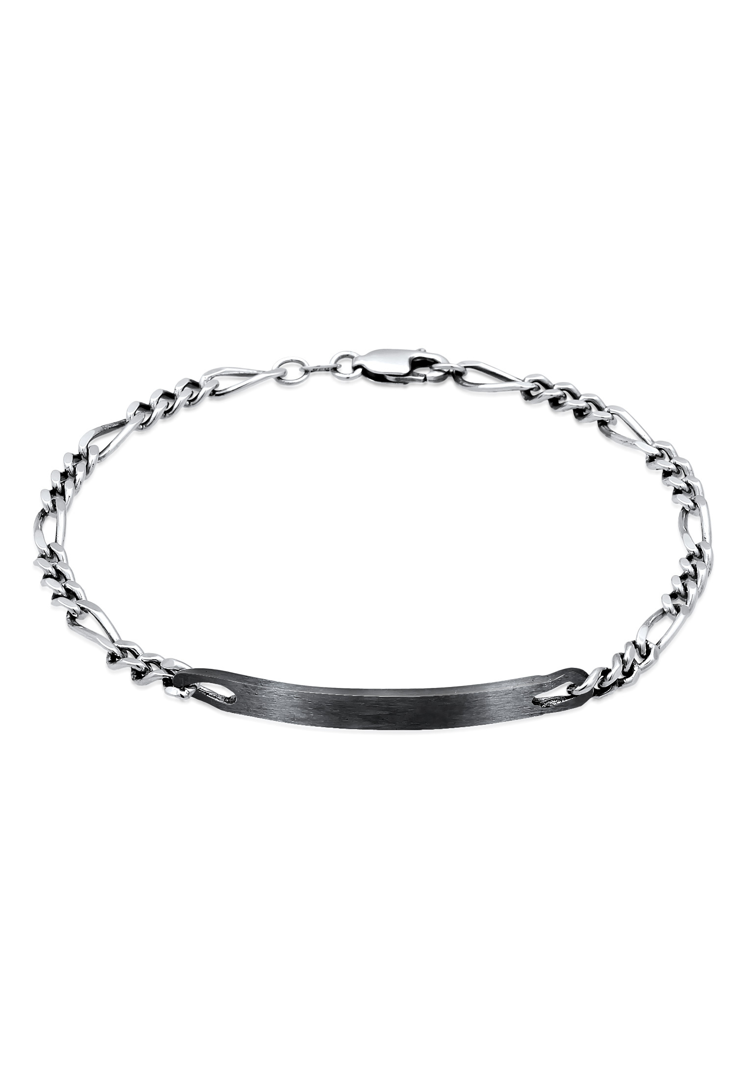Figaro-Armband ID Platte | 925er Sterling Silber