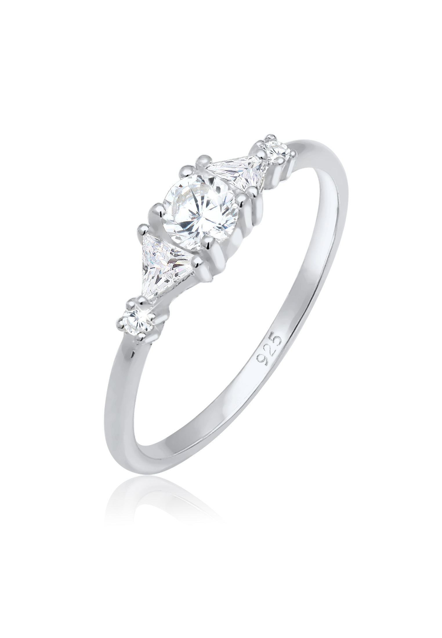Verlobungsring | Zirkonia ( Weiß ) | 925 Sterling Silber vergoldet