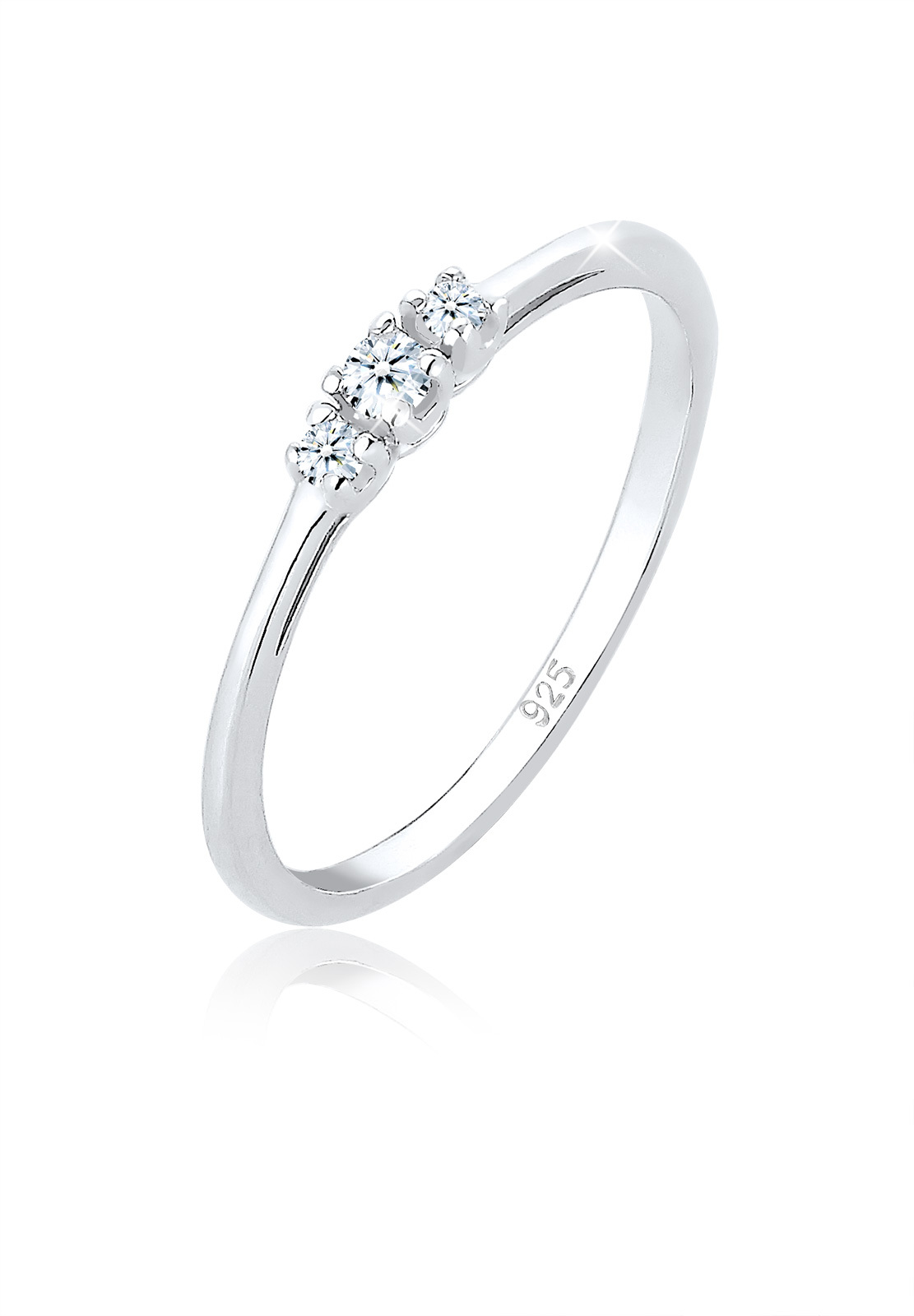 Verlobungsring | Diamant ( Weiß, 0,06 ct ) | 925er Sterling Silber