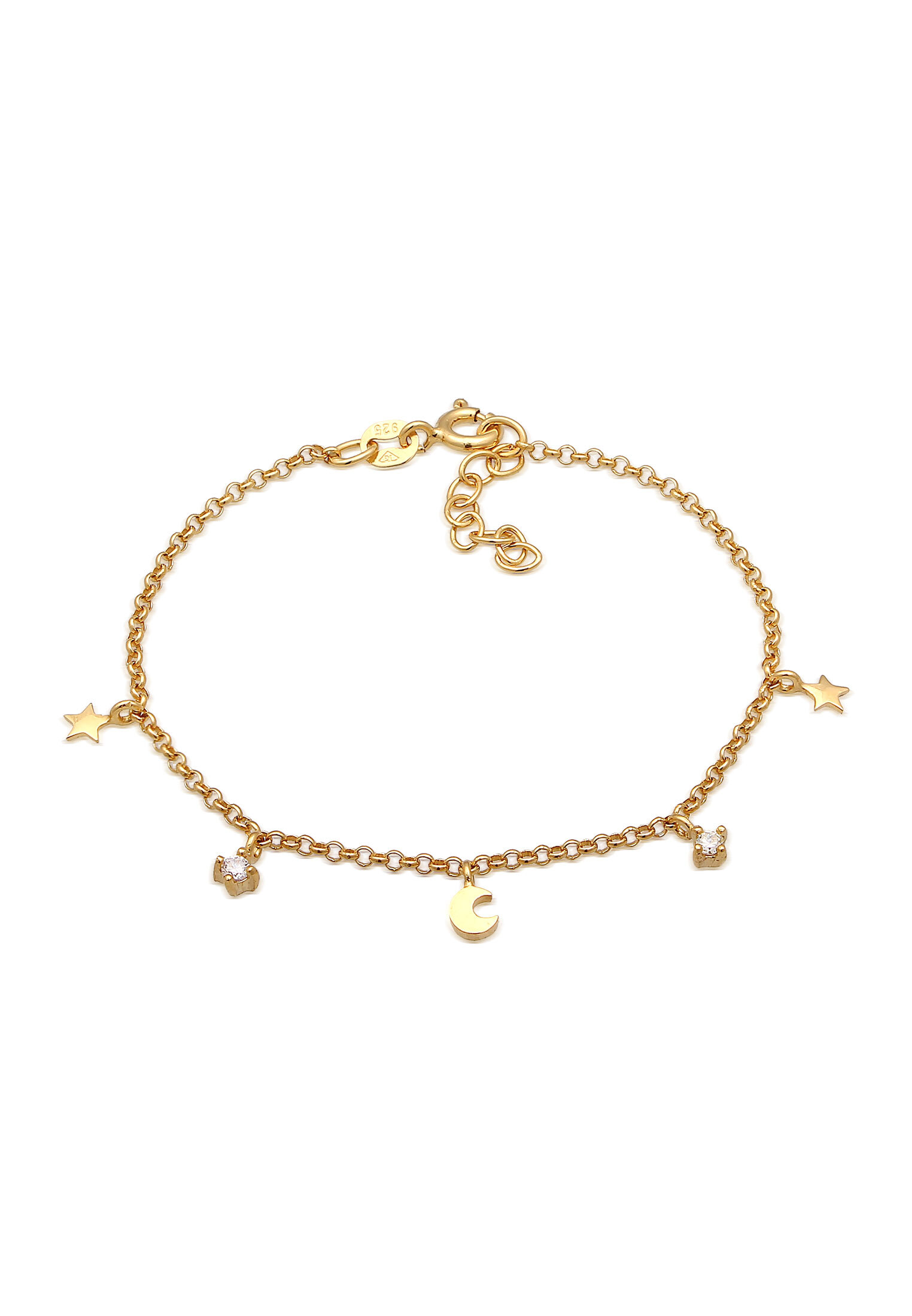 Armband Mond Stern | Kristall (Weiß) | 925er Sterling Silber