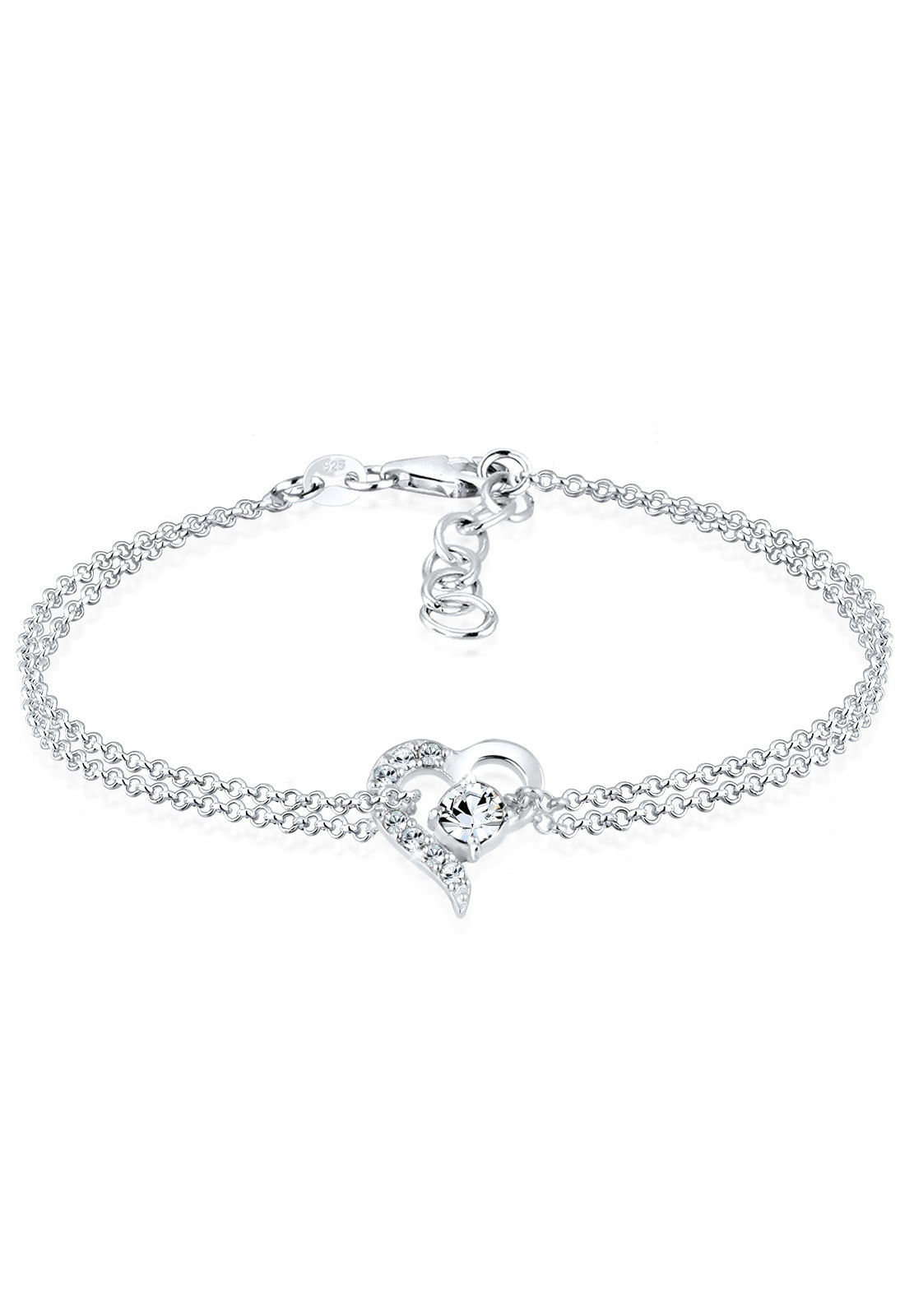 Armband Herz | Kristall ( Weiß ) | 925er Sterling Silber