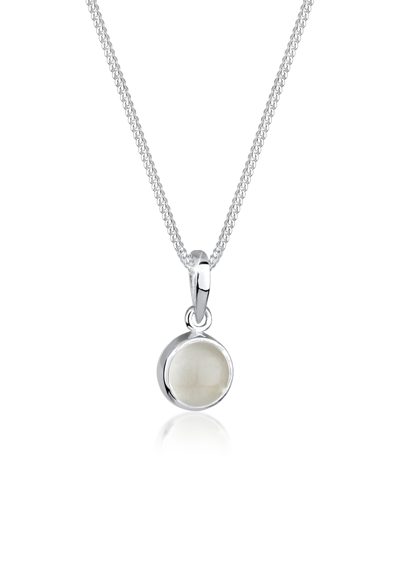 Halskette | Mondstein ( Weiß ) | 925er Sterling Silber