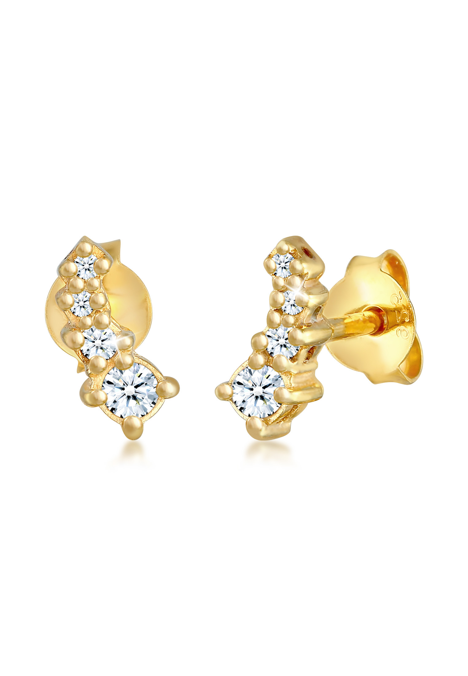 Ohrstecker Verlauf | Diamant (0.17 ct.) | 925er Sterling Silber