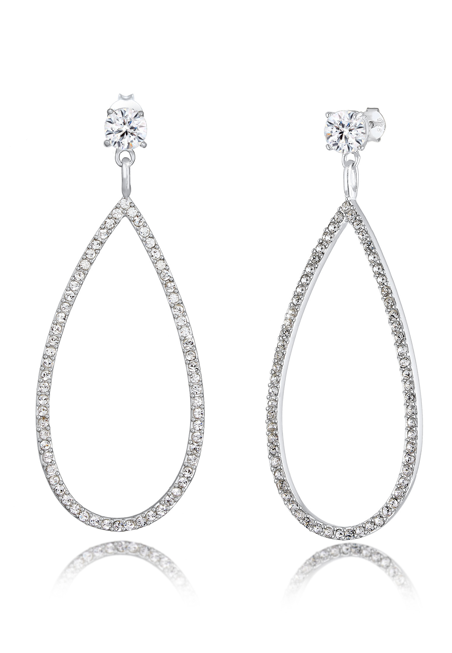 Ohrhänger| Kristall ( Weiß ) | 925er Sterling Silber