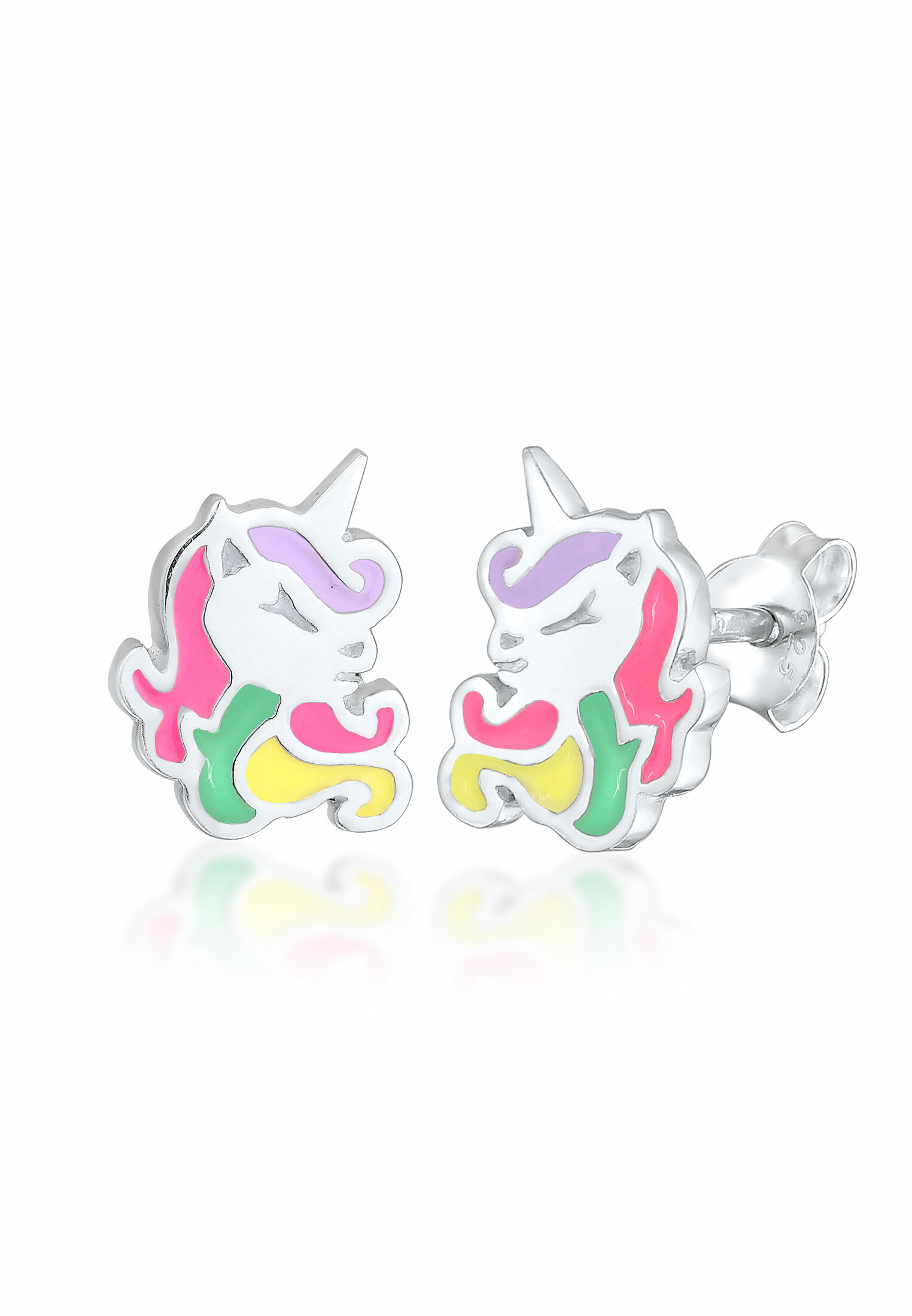 Ohrstecker Einhorn Bunt | 925er Sterling Silber