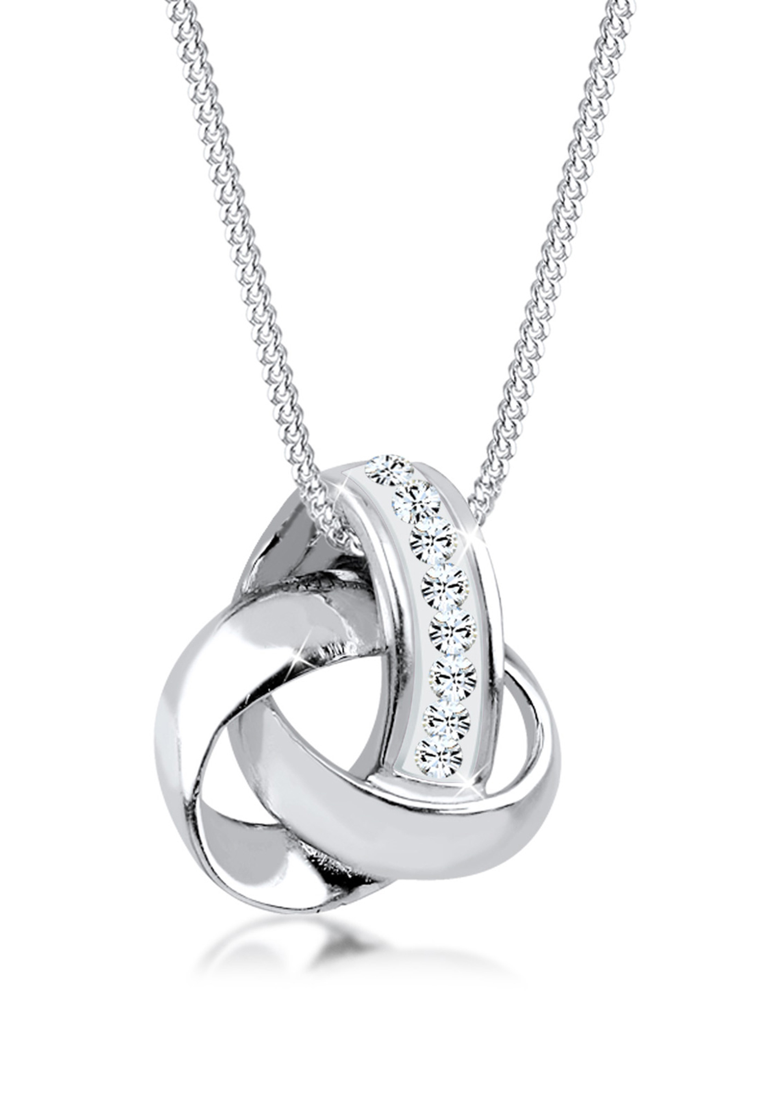 Halskette Knoten | Kristall ( Weiß ) | 925er Sterling Silber
