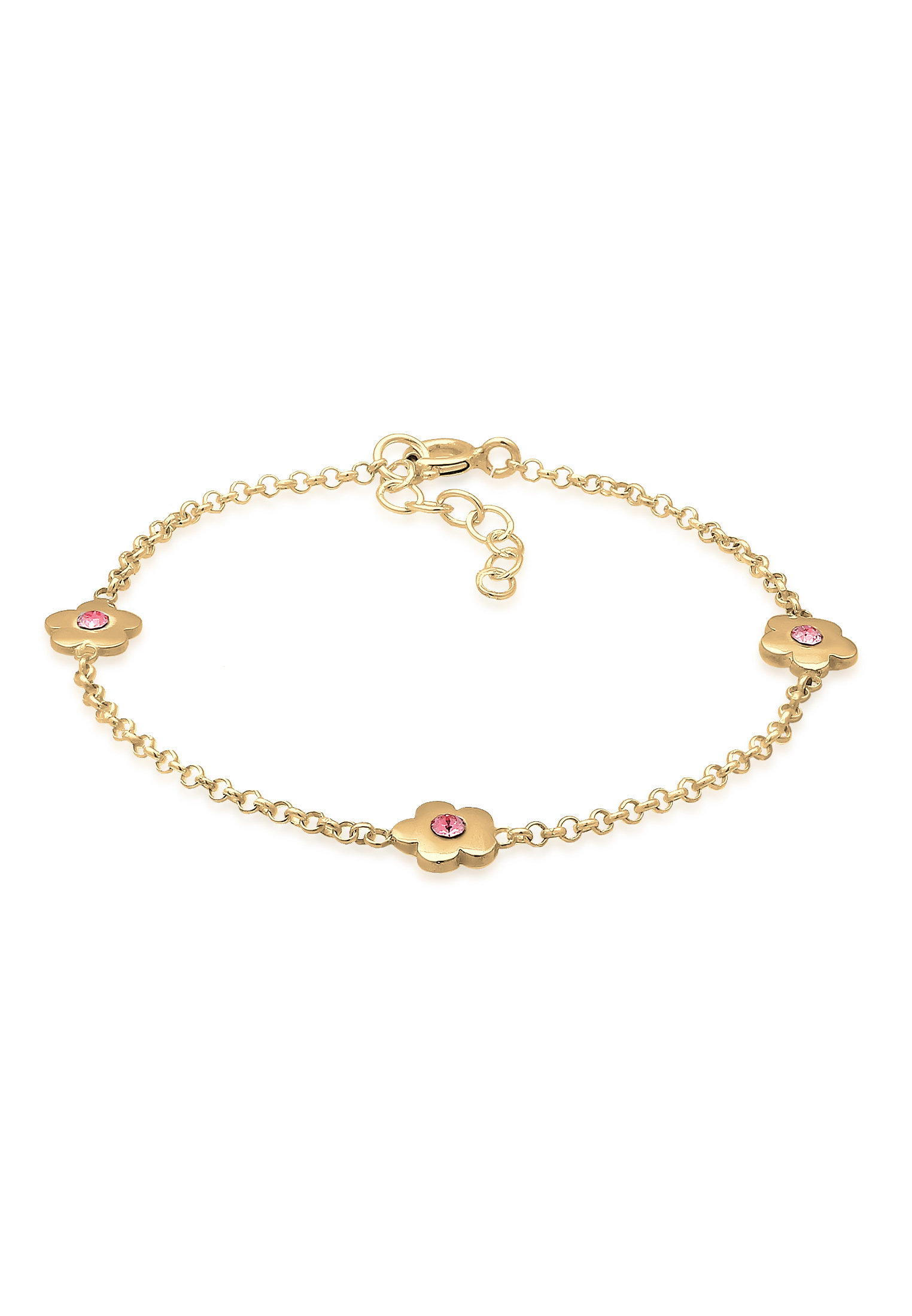 Armband Blume | Kristall (Rosa) | 925er Sterling Silber