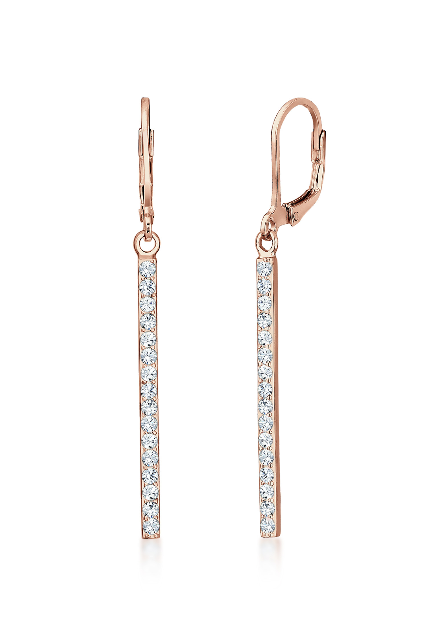 Ohrhänger Geo | Kristall ( Weiß ) | 925er Sterling Silber