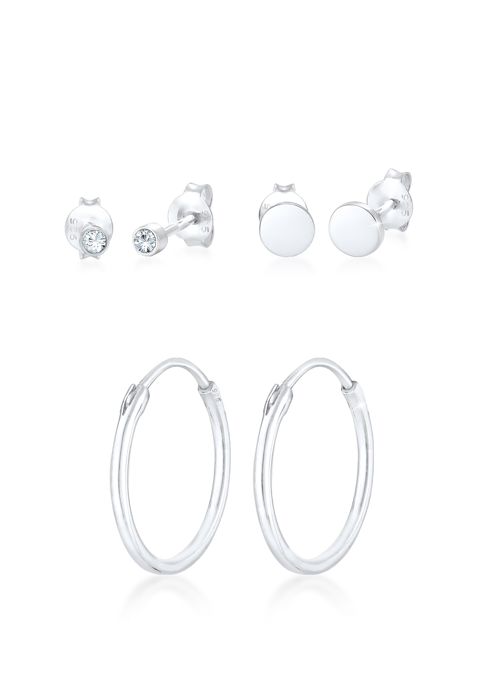 Ohrringset | Kristall ( Weiß ) | 925er Sterling Silber
