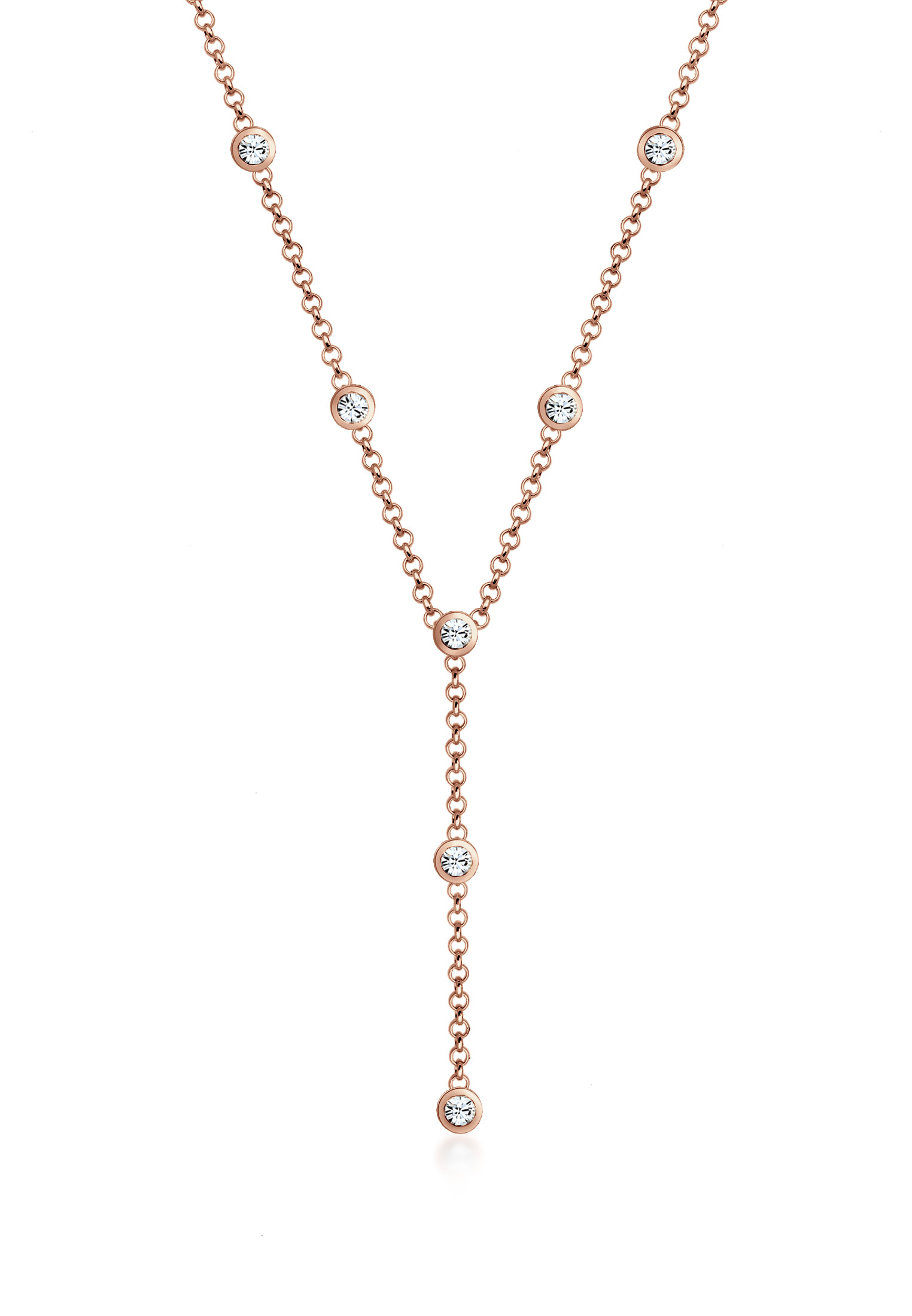Y-Halskette | Kristall (Weiß) | 925er Sterling Silber