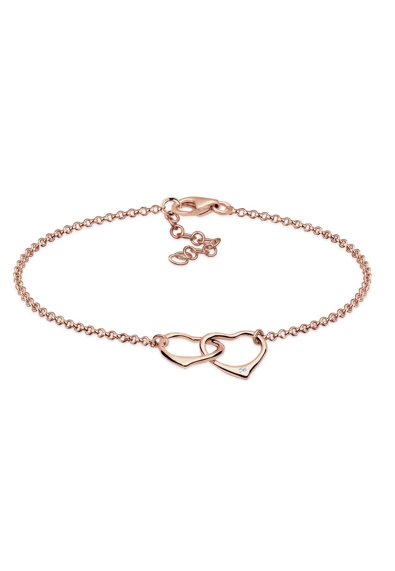 Armband Herz | Diamant ( Weiß, 0,015 ct ) | 925er Sterling Silber