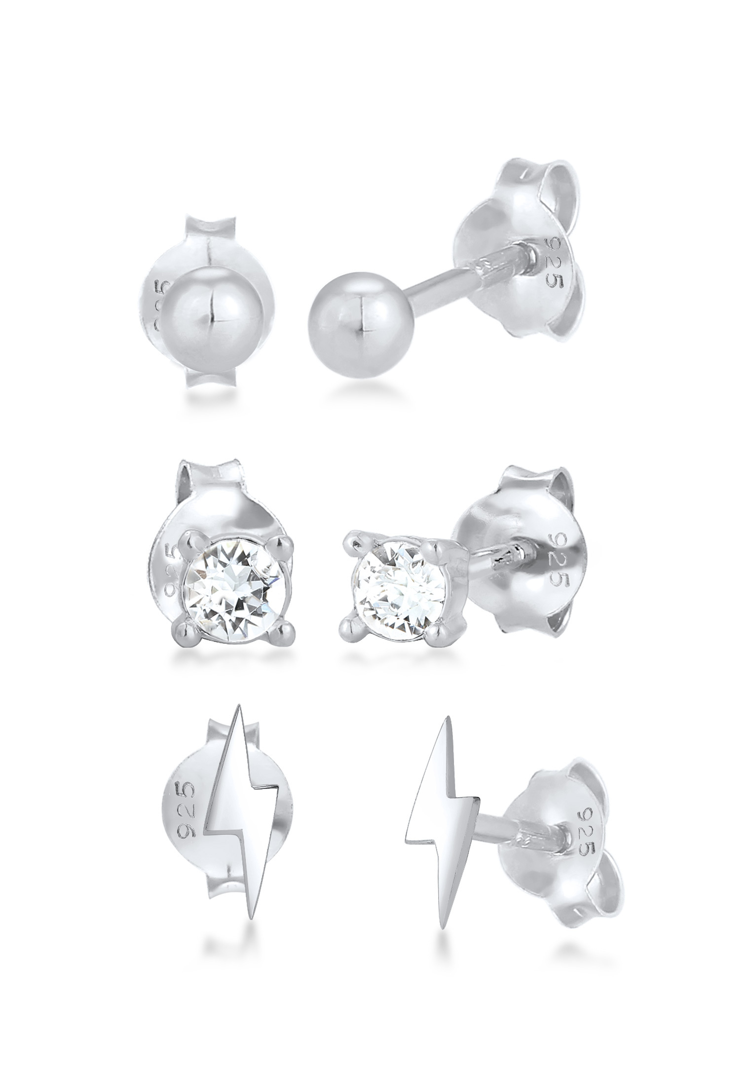 Ohrringset | Kristall ( Weiß ) | 925er Sterling Silber