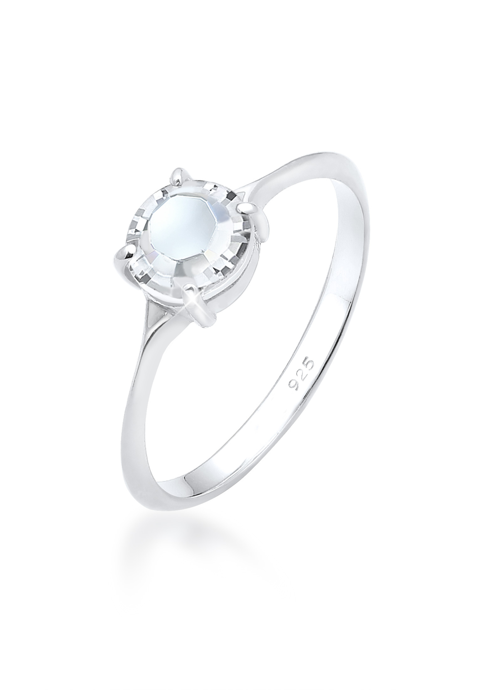 Solitär-Ring | Kristall ( Weiß ) | 925er Sterling Silber