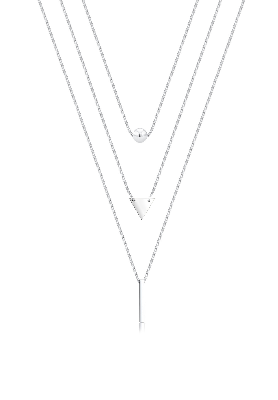 Layer-Halskette Dreieck | 925er Sterling Silber