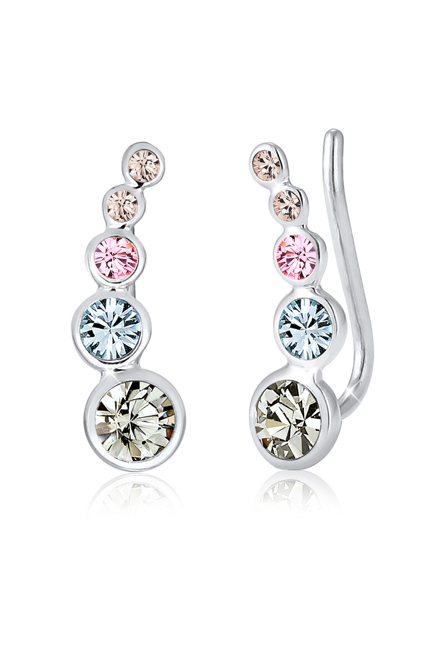 Ear Climber | Kristalle ( Weiß ) | 925er Sterling Silber