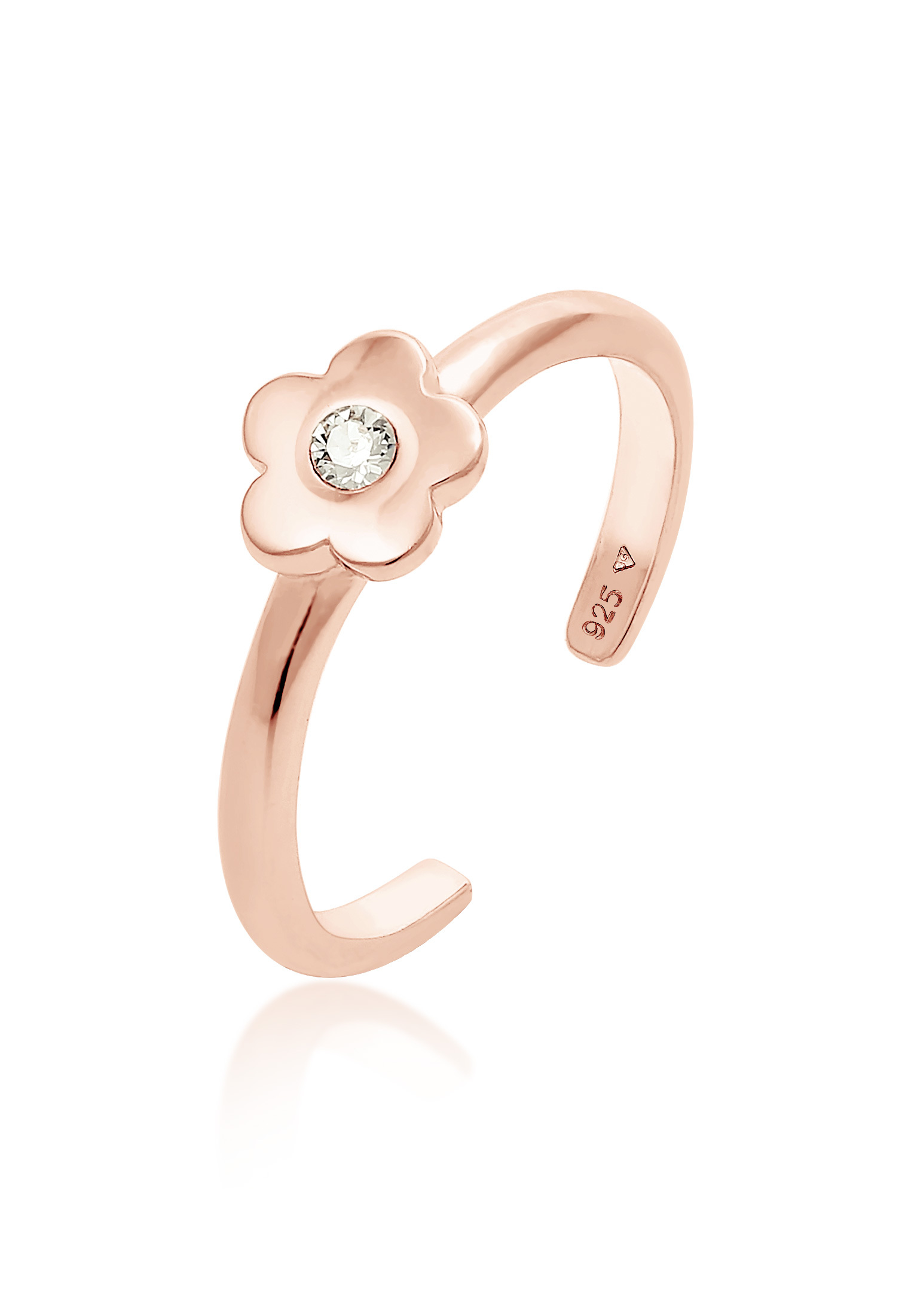 Ring Blume | Kristall ( Rosa ) | 925er Sterling Silber