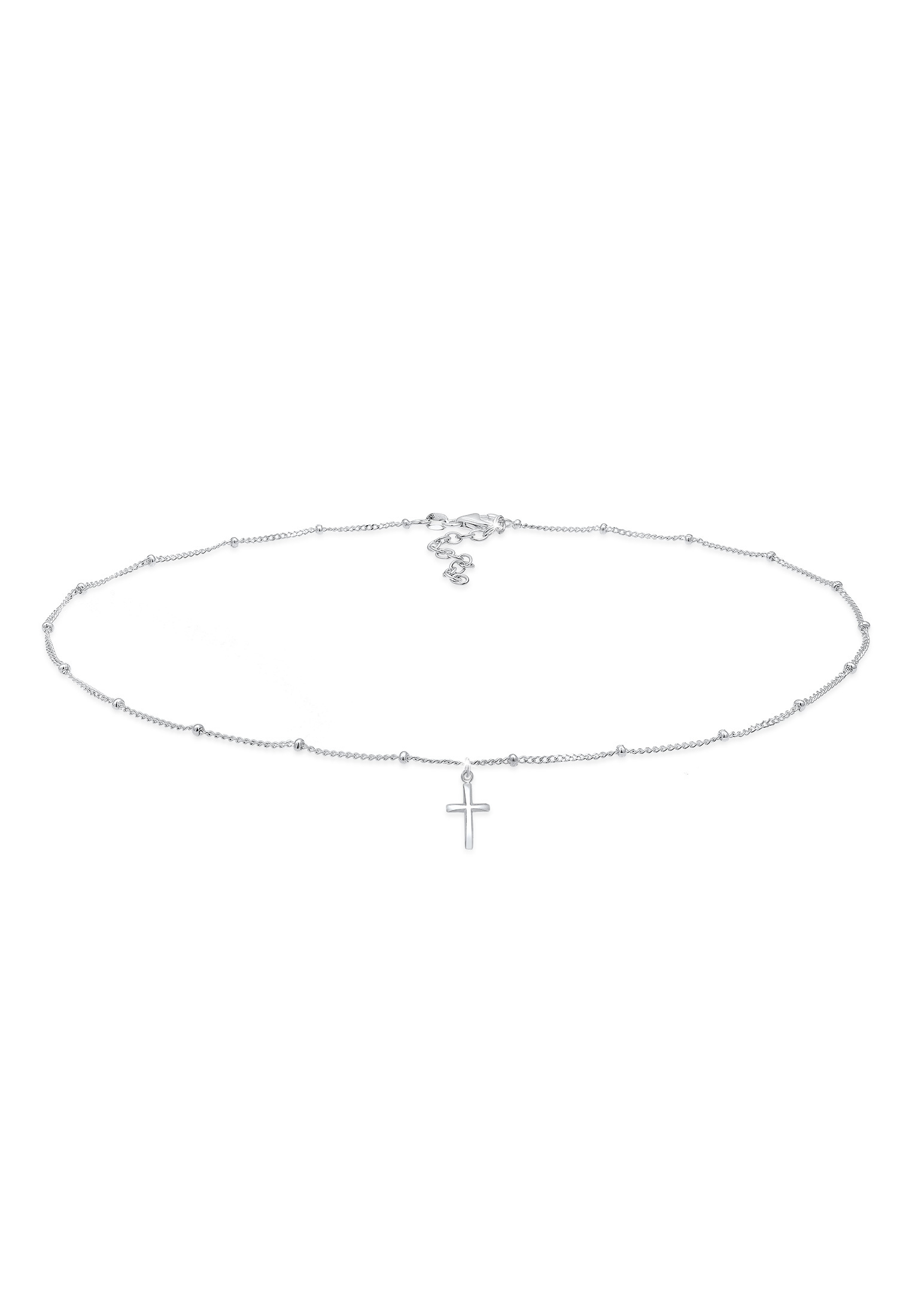 Choker Kugelkette Kreuz | 925er Sterling Silber