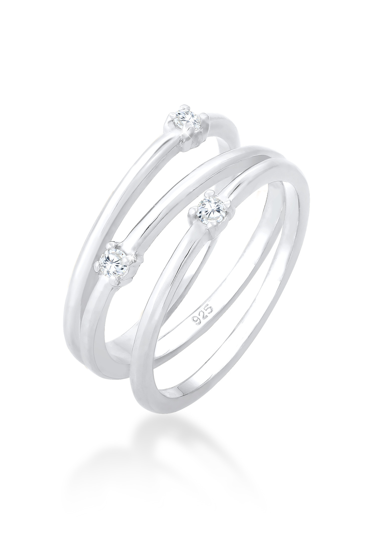 Ring Spirale | Zirkonia ( Weiß ) | 925er Sterling Silber