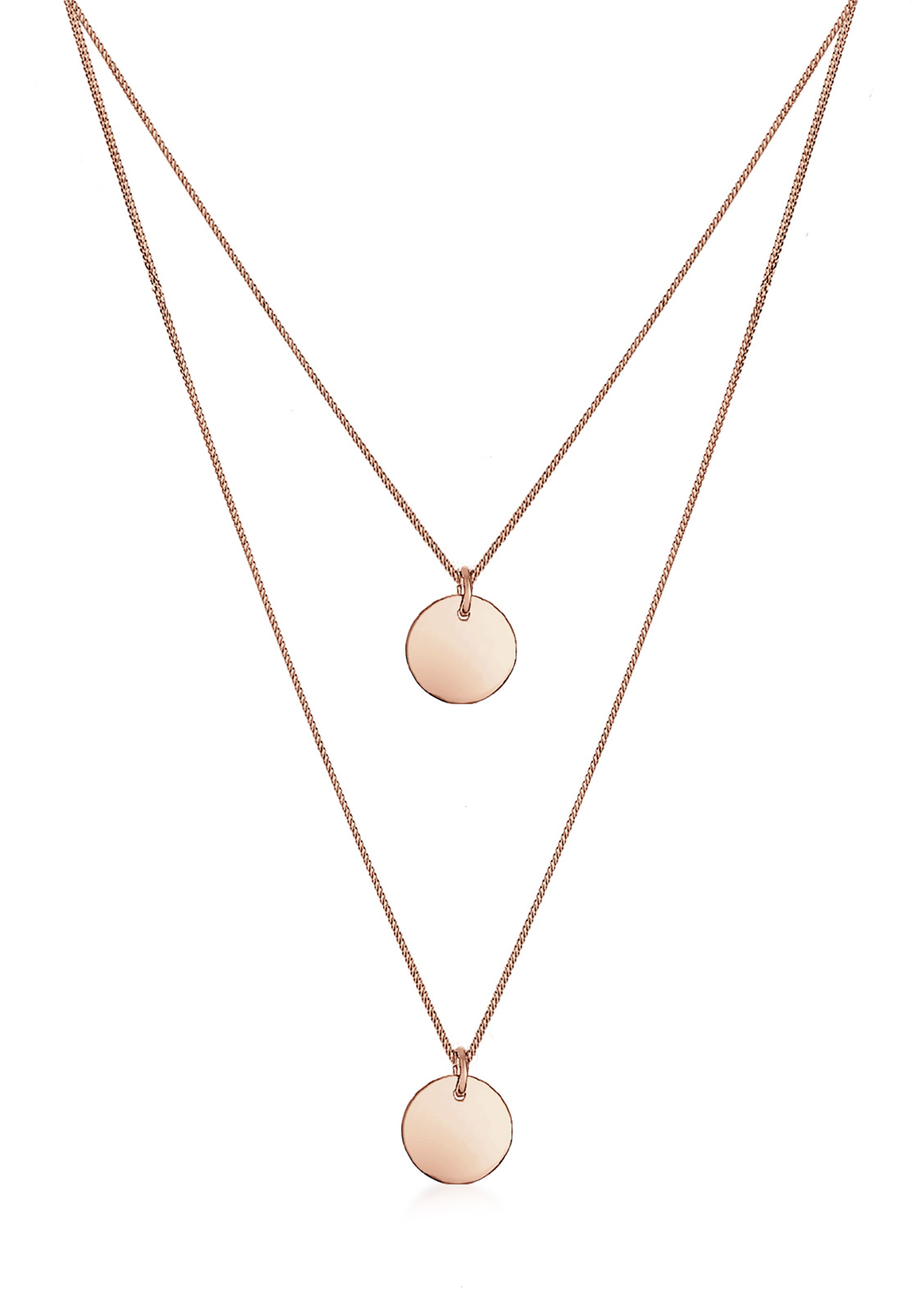 Layer-Halskette Geo Plättchen | 925er Sterling Silber