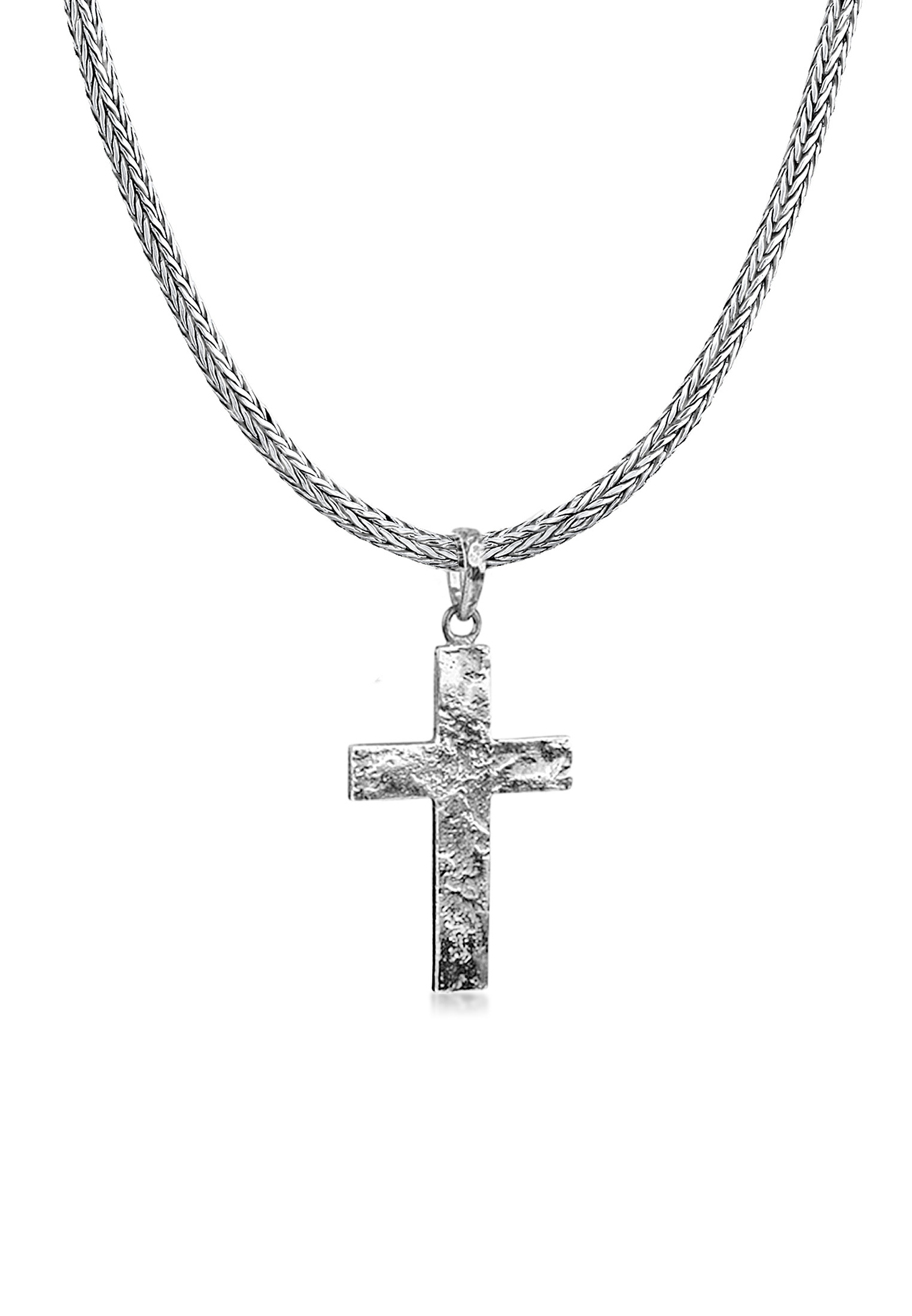 Schlangen-Halskette Kreuz | 925er Sterling Silber