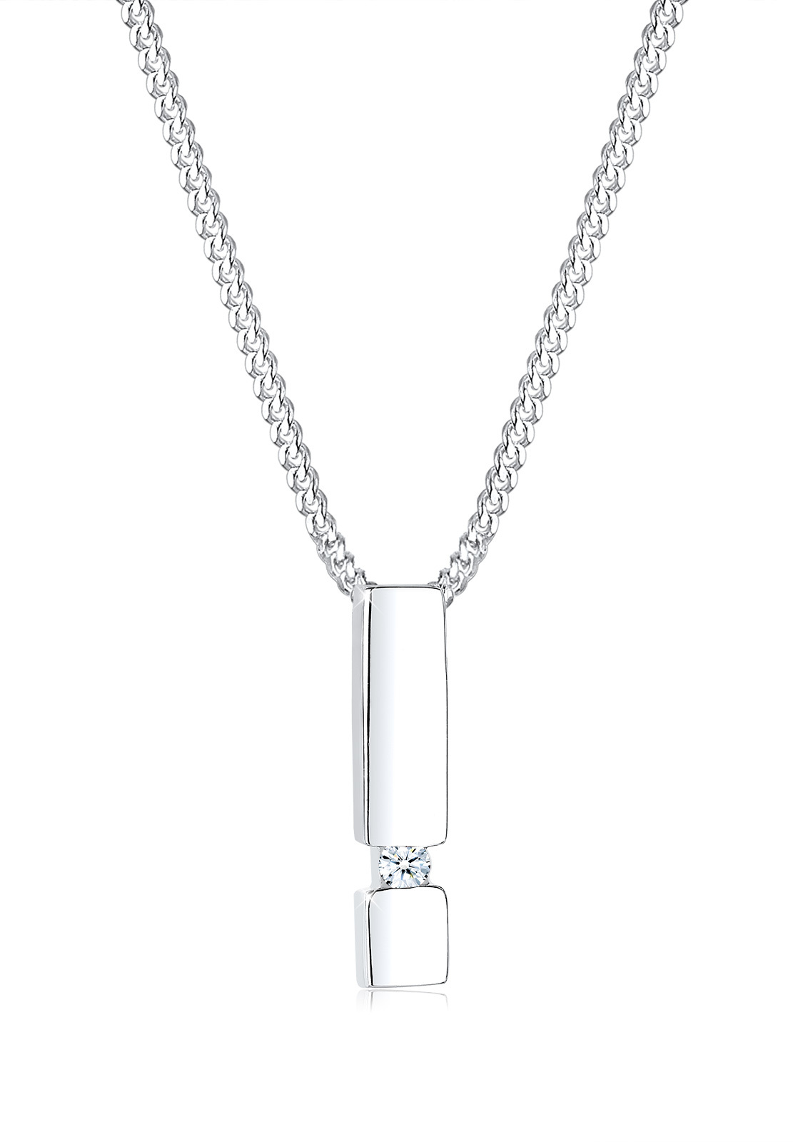 Halskette | Diamant ( Weiß, 0,03 ct ) | 925er Sterling Silber