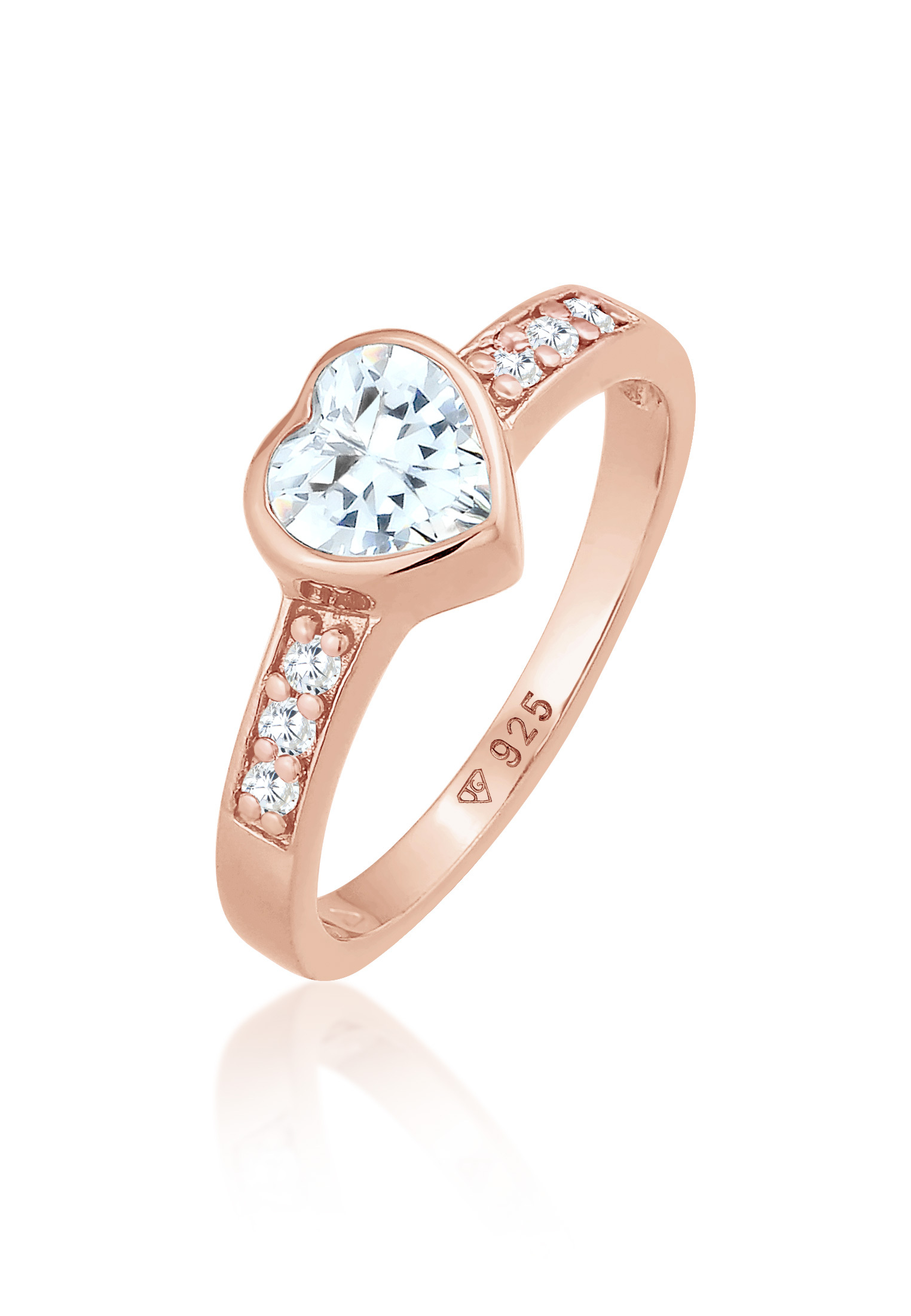 Ring Herz | Zirkonia ( Weiß ) | 925er Sterling Silber