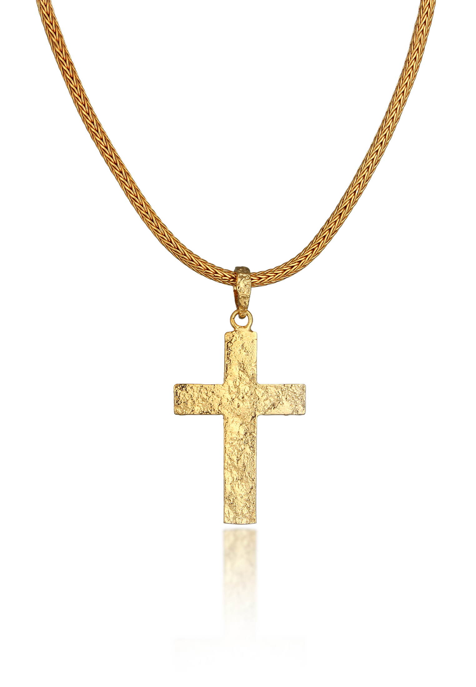 Schlangen-Halskette Kreuz | 925er Sterling Silber