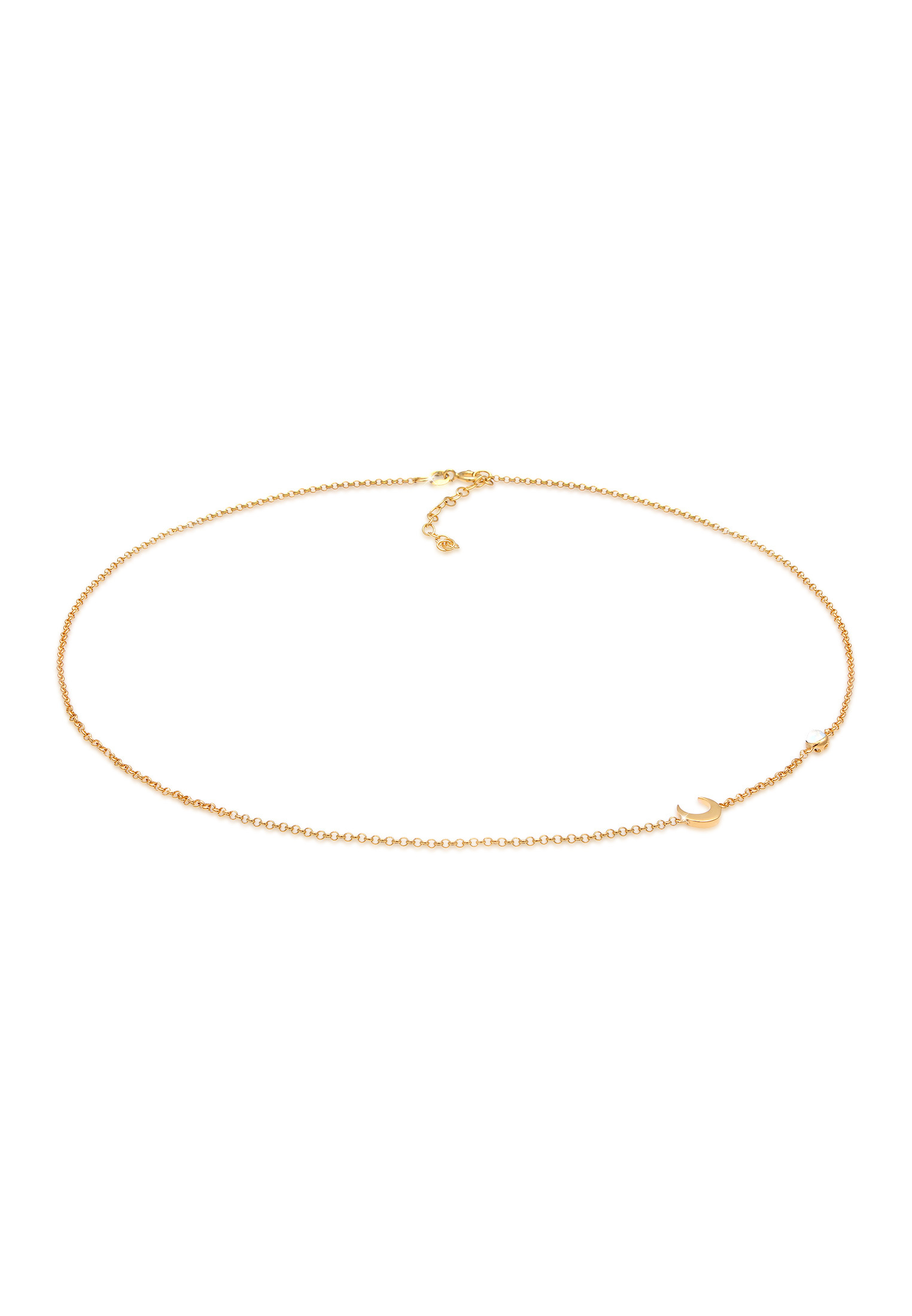 Halskette Astro | Mondstein ( Weiß ) | 925er Sterling Silber