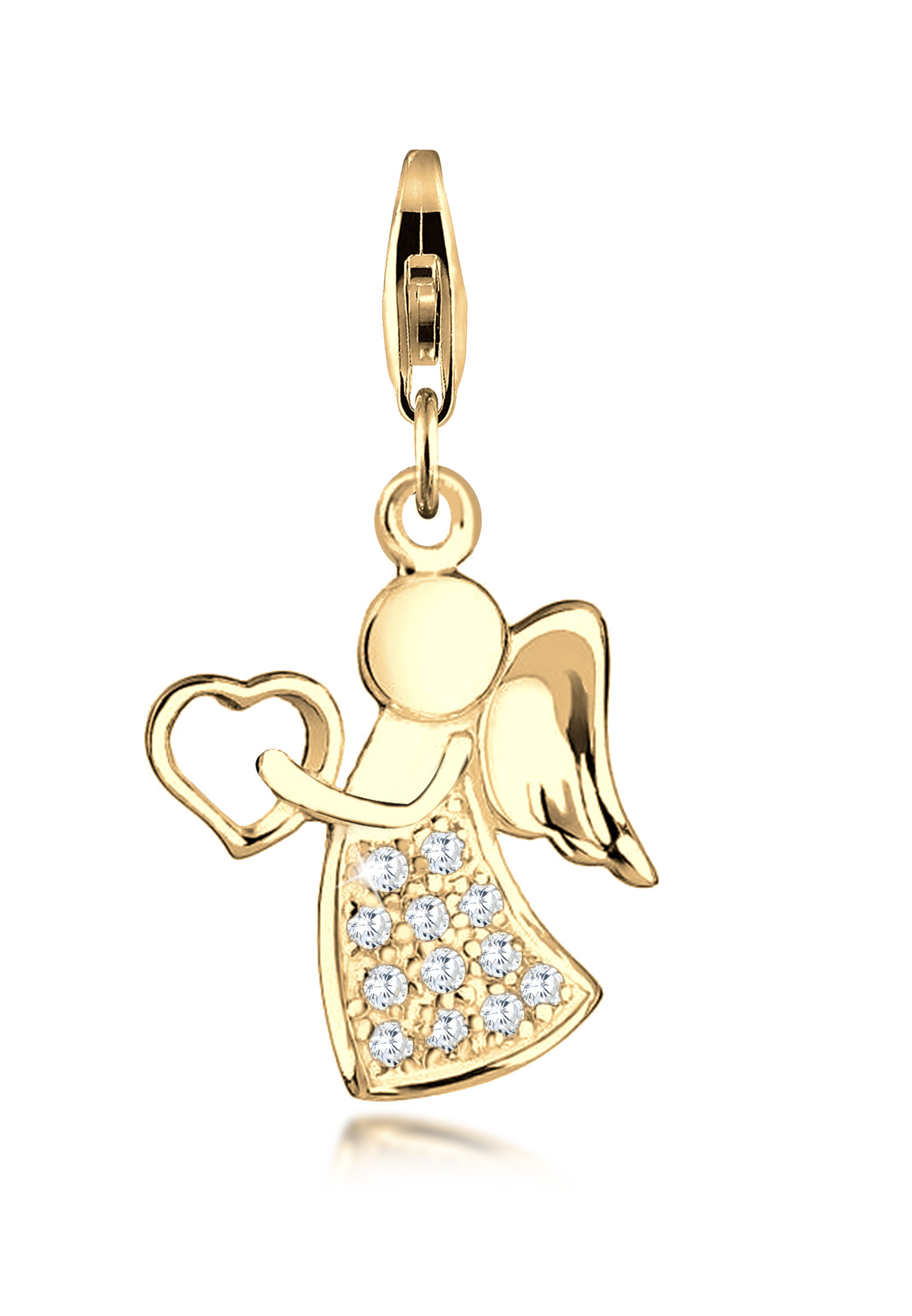 Charm Engel | Zirkonia ( Weiß ) | 925er Sterling Silber