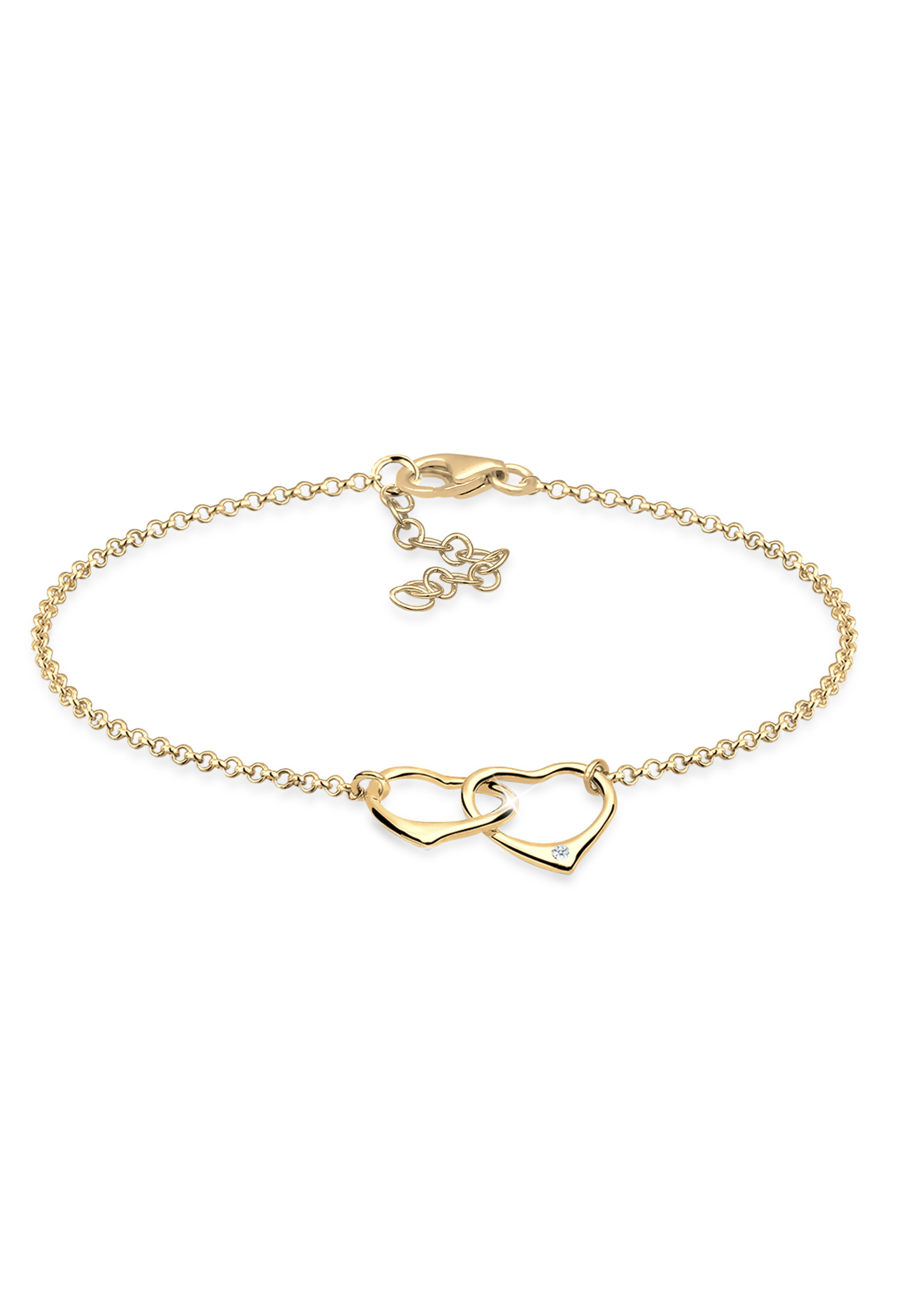 Armband Herz | Diamant ( Weiß, 0,015 ct ) | 925er Sterling Silber