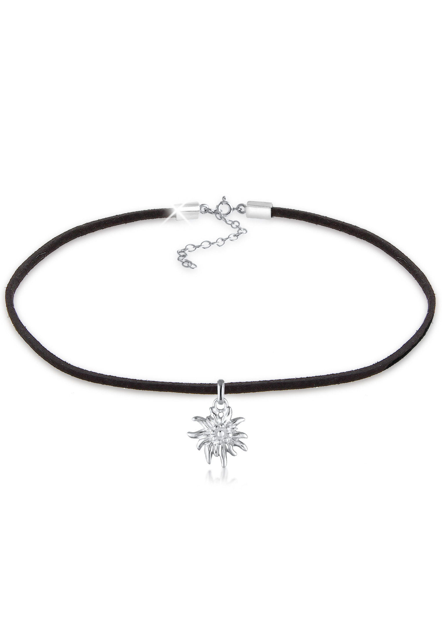 Choker Edelweiß | Kunstleder | 925er Sterling Silber