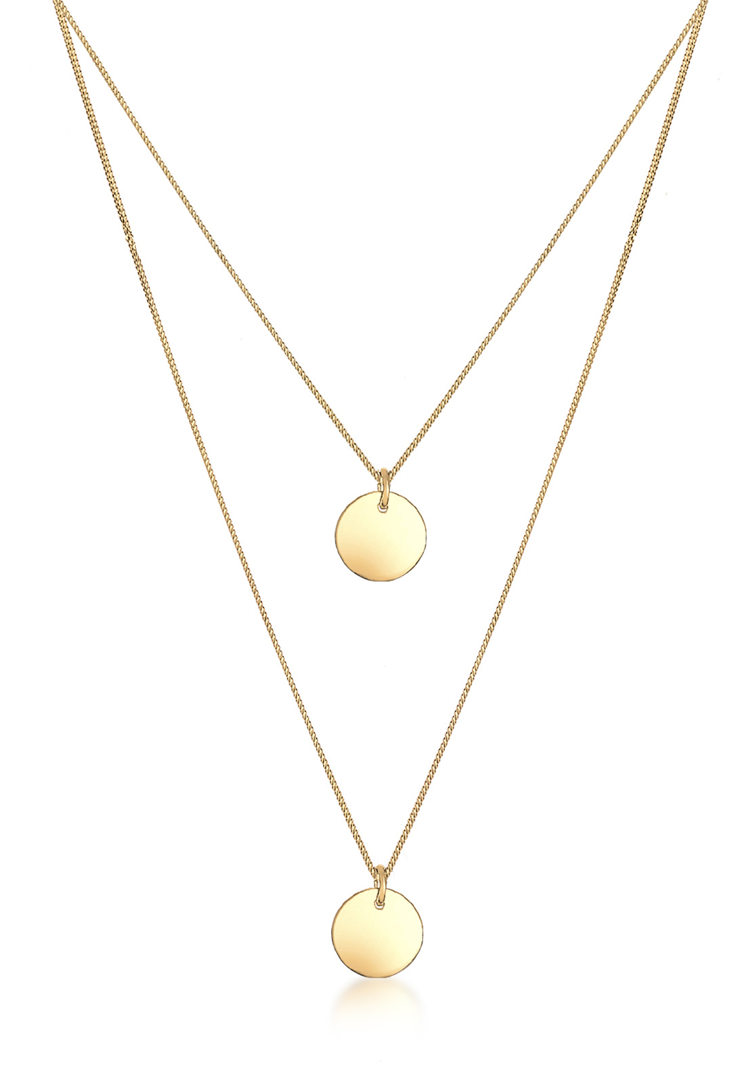 Layer-Halskette Geo Plättchen | 925er Sterling Silber