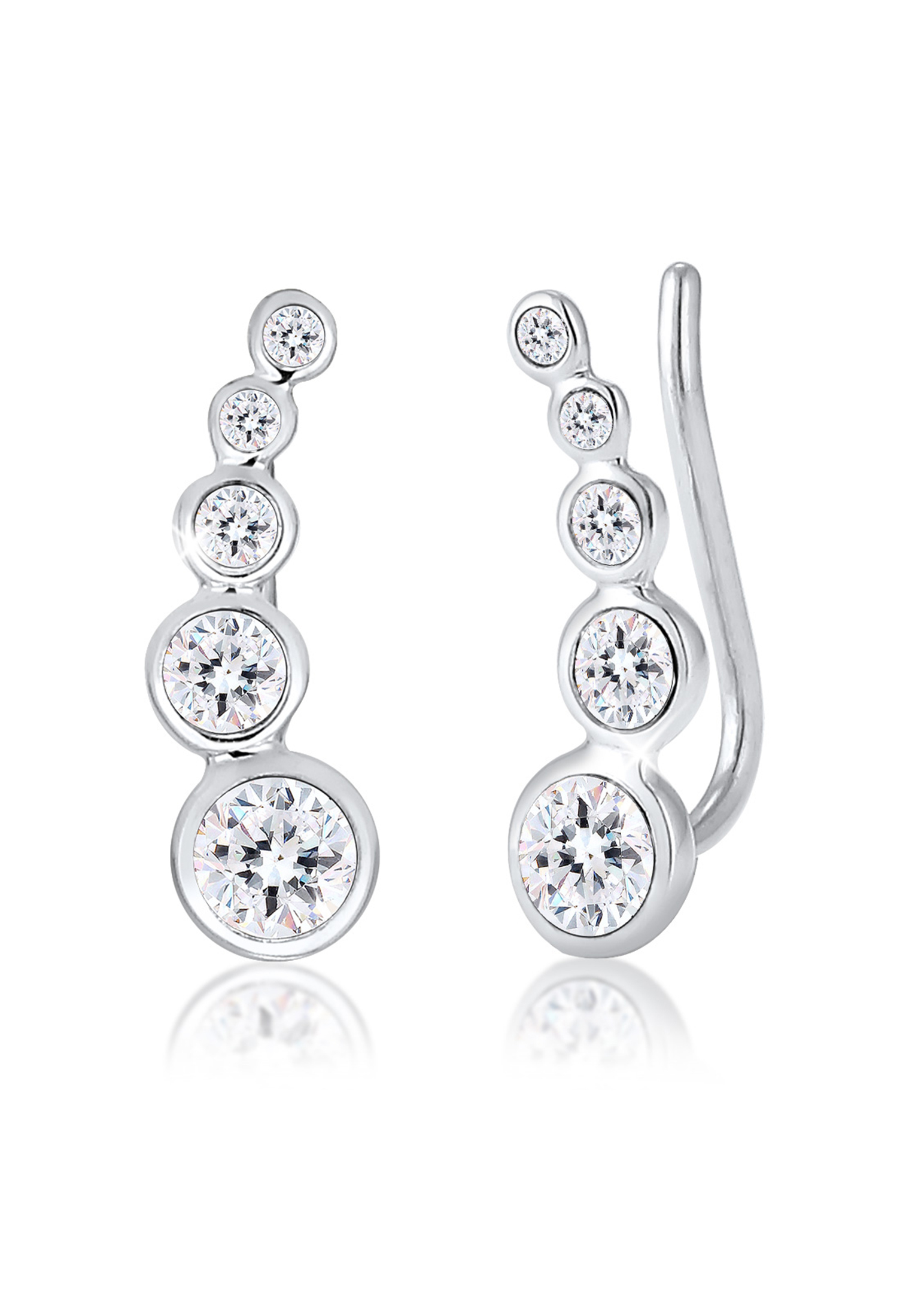 Ear Climber | Kristalle ( Weiß ) | 925er Sterling Silber