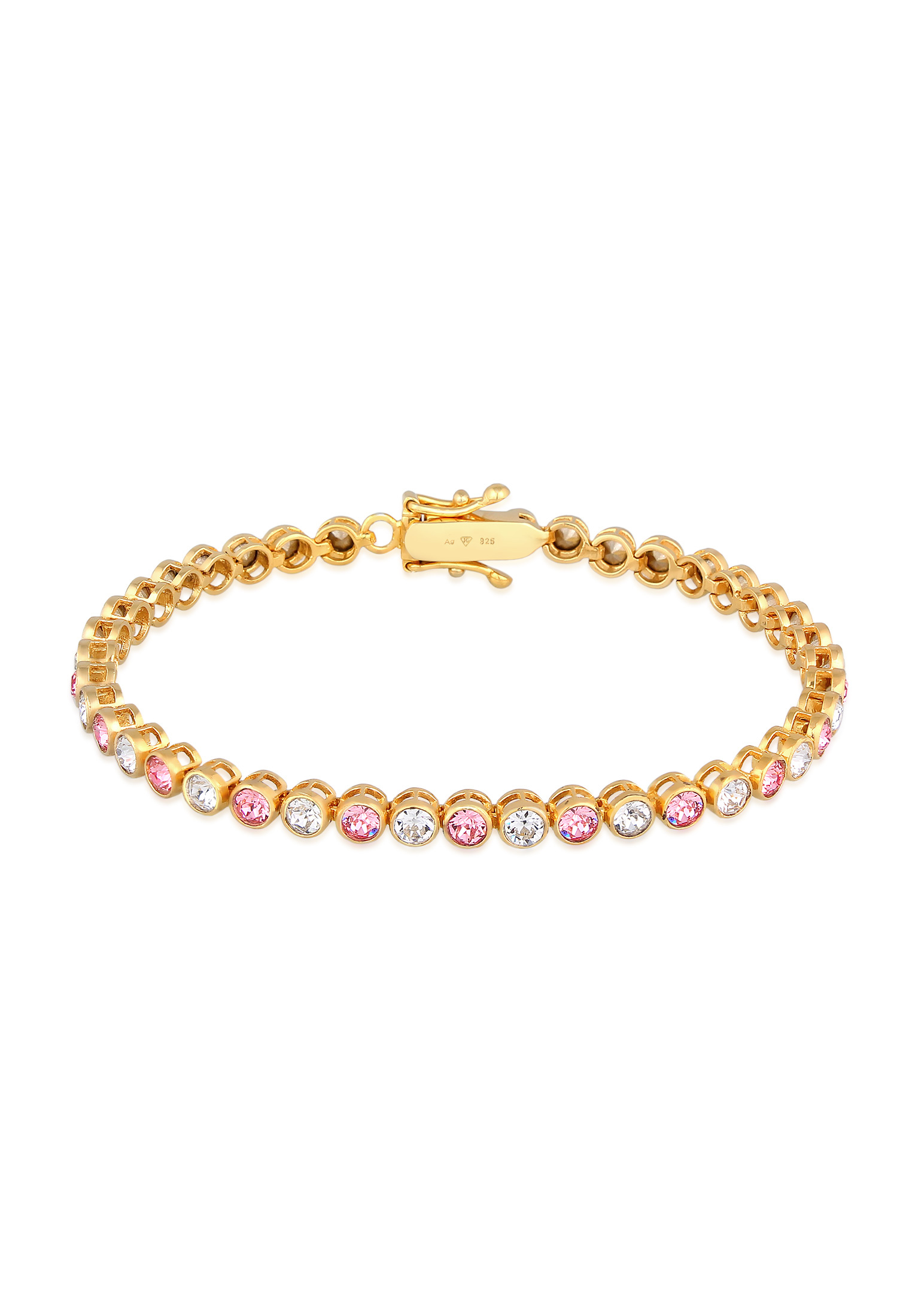 Tennisarmband | Kristall (Weiß, Rosa) | 925er Sterling Silber