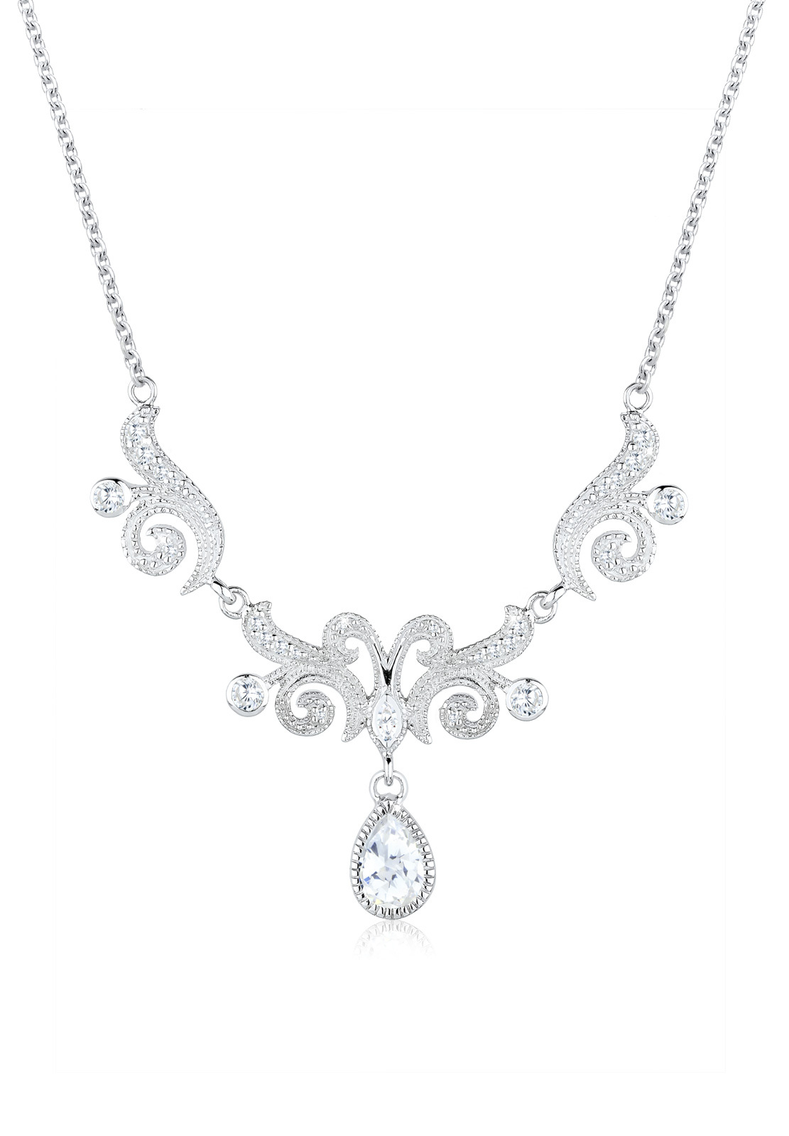 Halskette | Zirkonia ( Weiß ) | 925er Sterling Silber