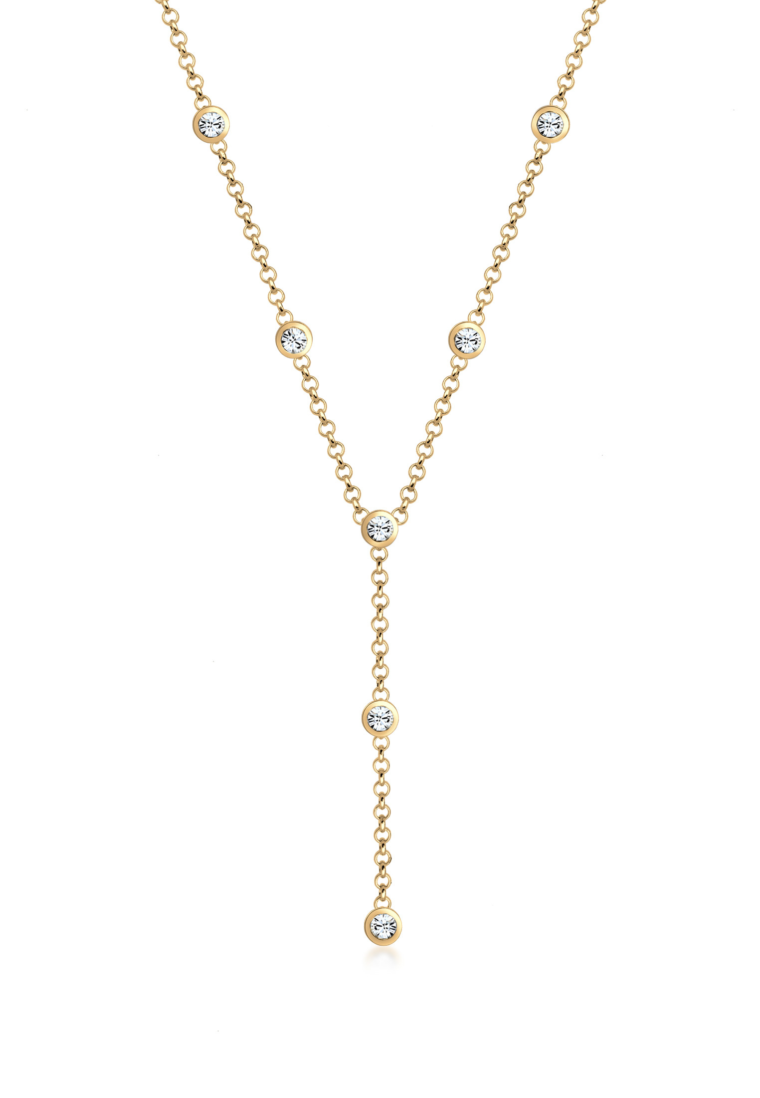 Y-Halskette | Kristall (Weiß) | 925er Sterling Silber