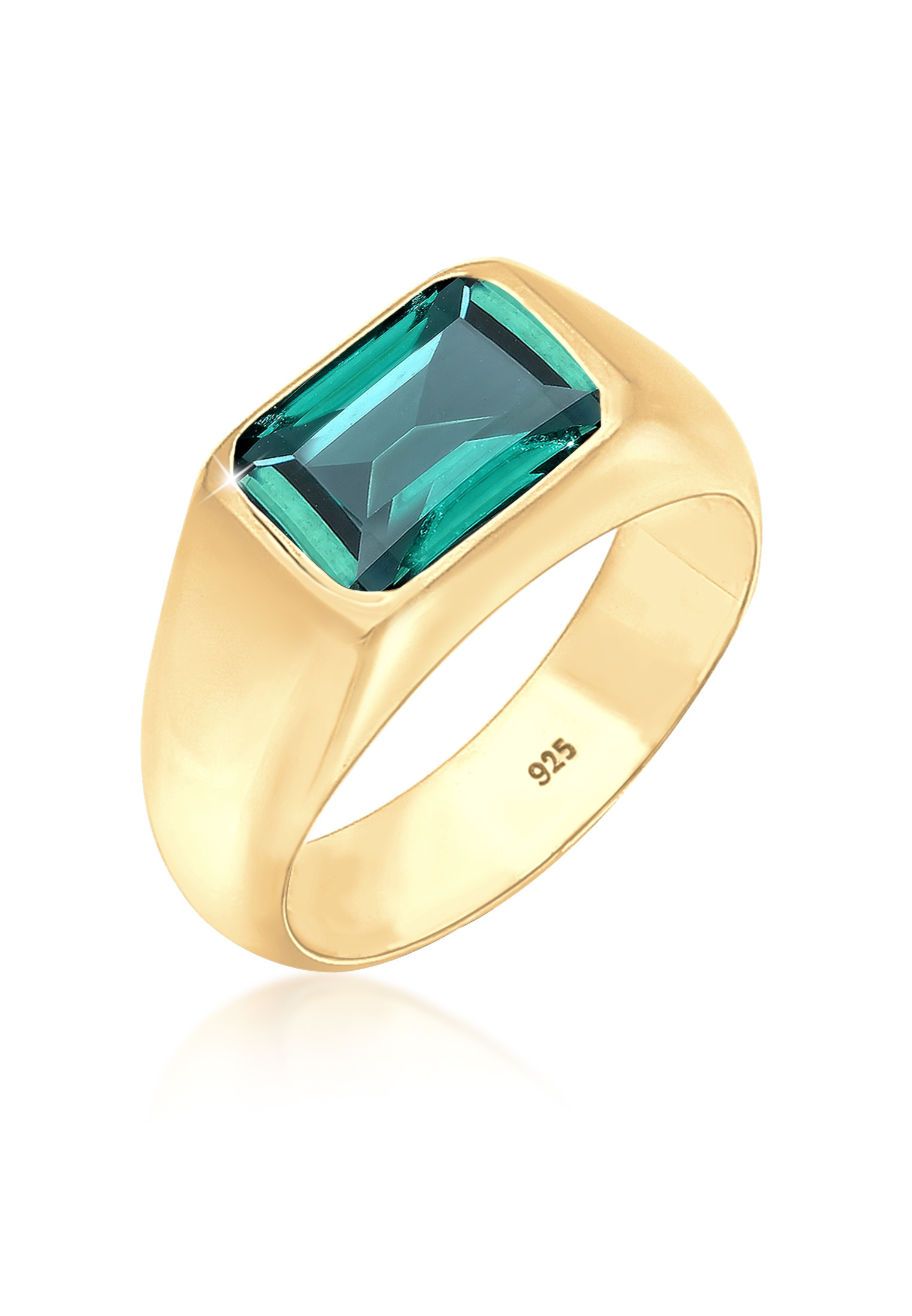Siegelring | Granat ( Dunkelrot ) | 925 Sterling Silber vergoldet