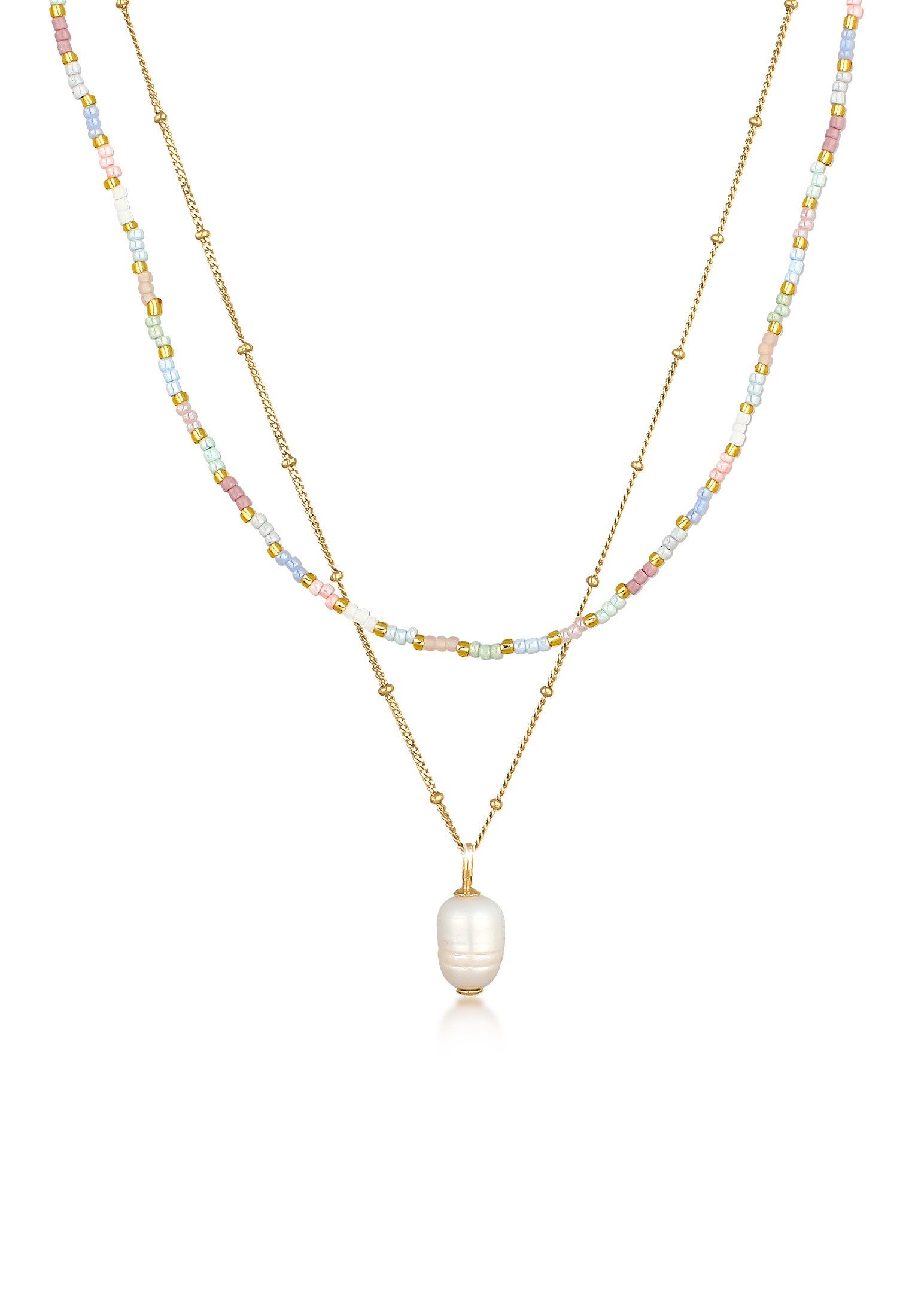 Layer-Halskette Beads | Süßwasserperle | 925er Sterling Silber