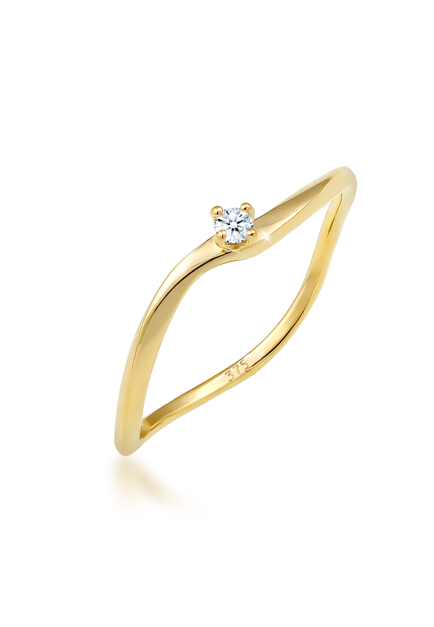 Verlobungsring | Diamant ( Weiß, 0,03 ct ) | 375 Gelbgold