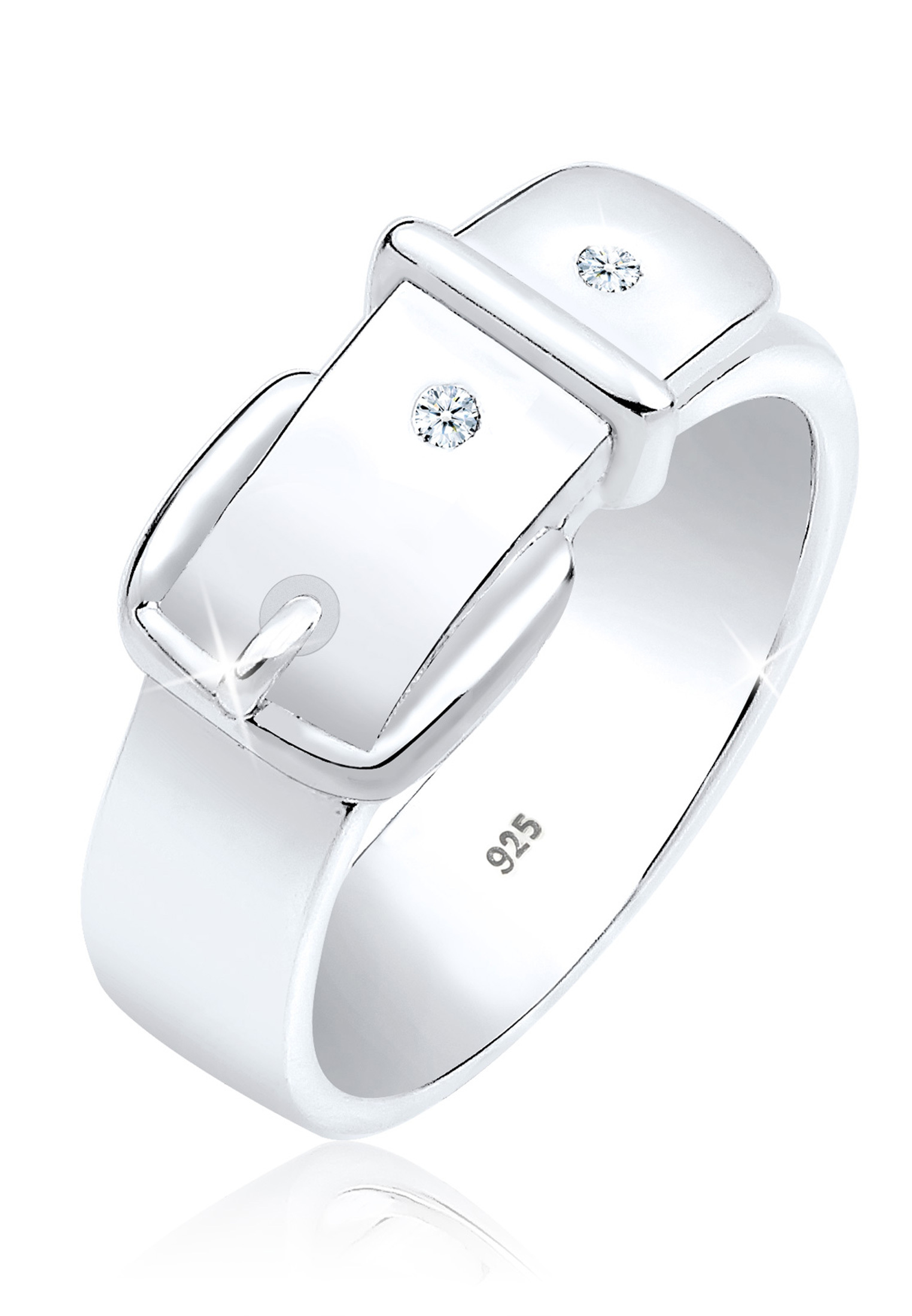 Ring Gürtel | Diamant ( Weiß, 0,03 ct ) | 925er Sterling Silber