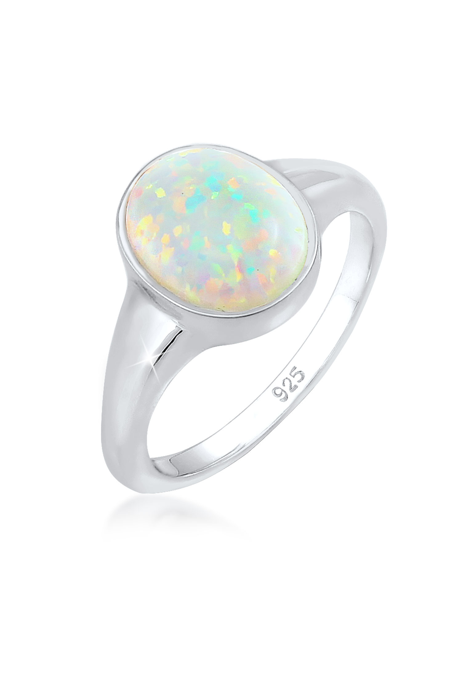 Siegelring | Opal ( Weiß ) | 925 Sterling Silber vergoldet