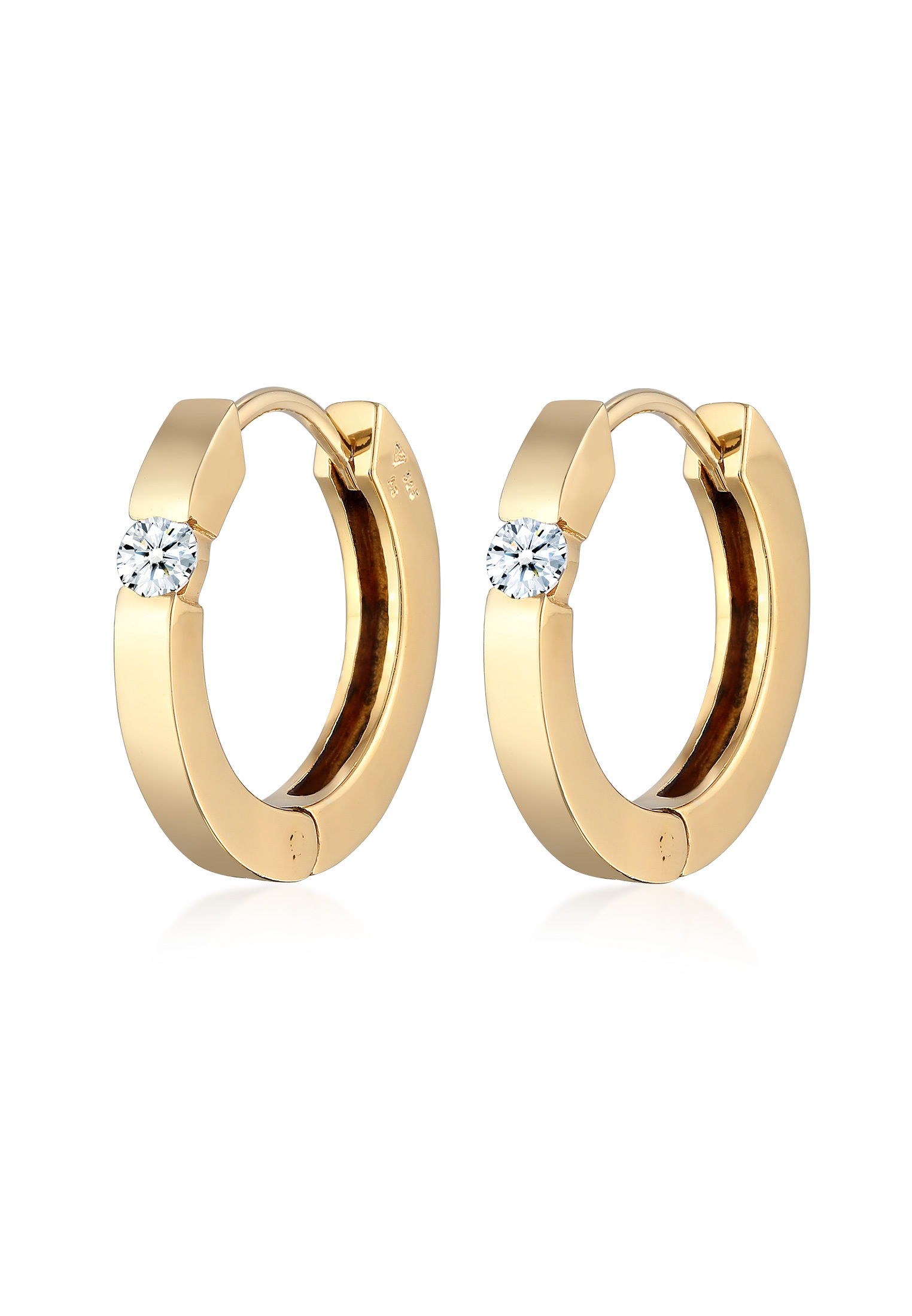 Creolen | Diamant (Weiß, 0.22 ct.) | 925er Sterling Silber