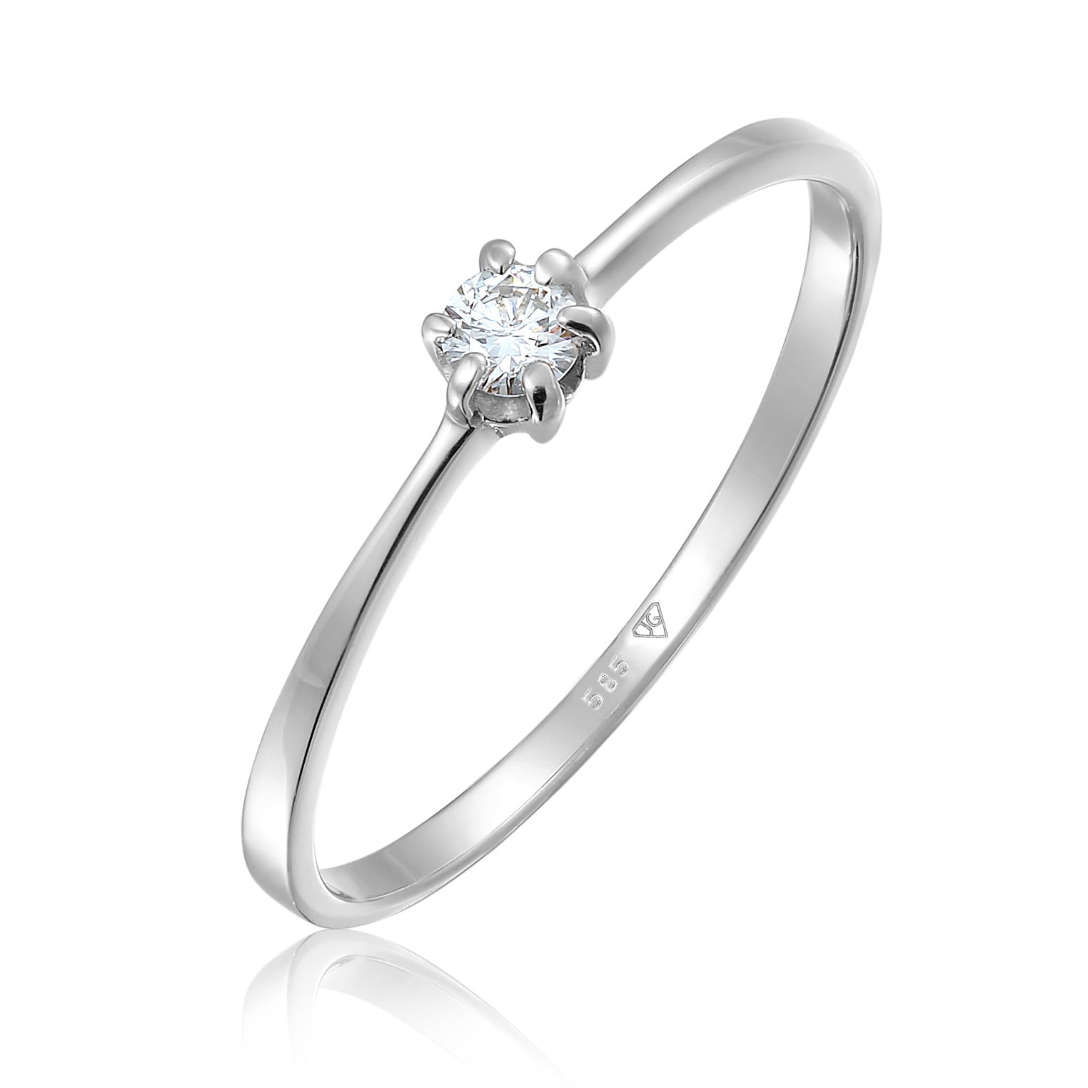 Verlobungsring | Diamant ( Weiß, 0,11 ct ) | 585 Weißgold
