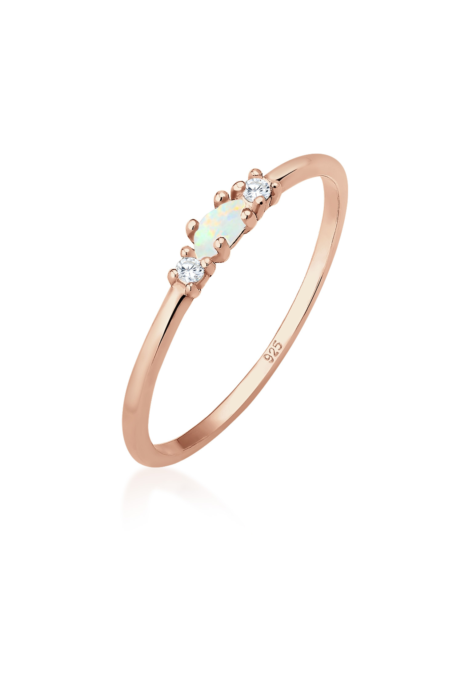 Ring Vintage | Opal & Zirkonia (Weiß) | 925 Sterling Silber