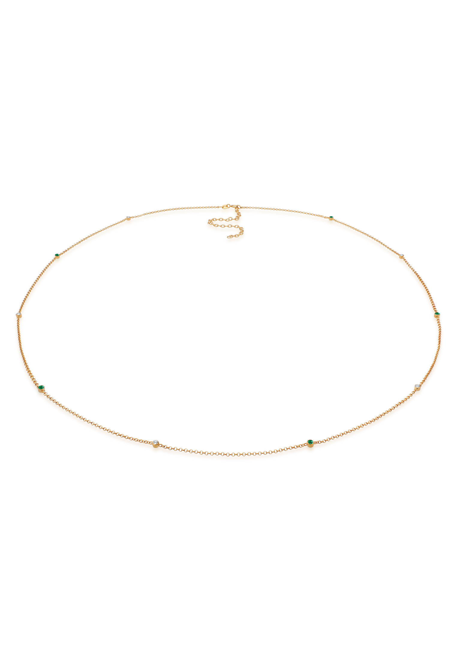 Taillenkette Kugel | Kristall (Grün) | 925er Sterling Silber