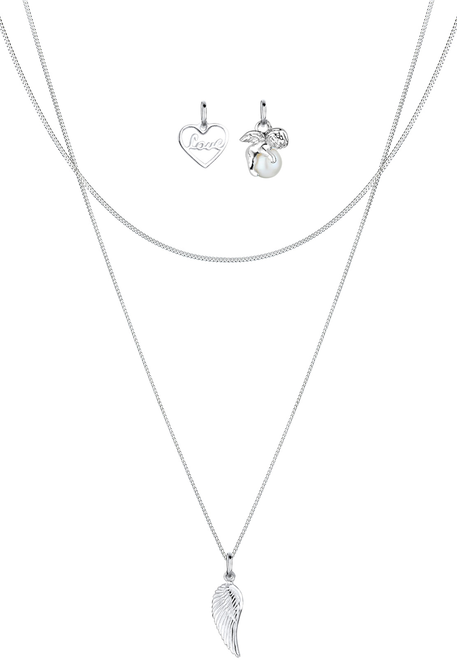 Halskettenset Engel | Süßwasserperle | 925er Sterling Silber