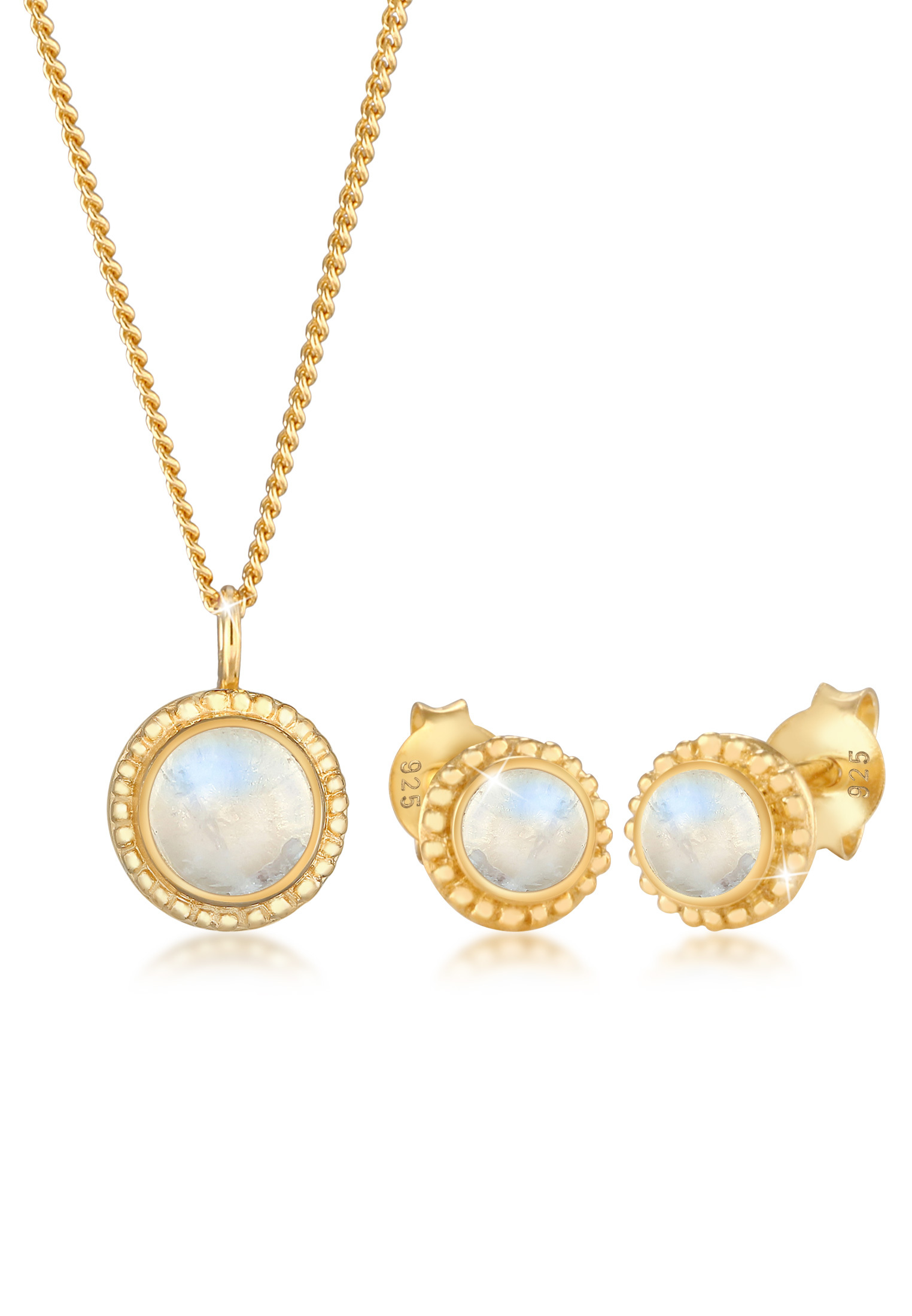 Schmuckset Boho | Mondstein (Weiß) | 925er Sterling Silber